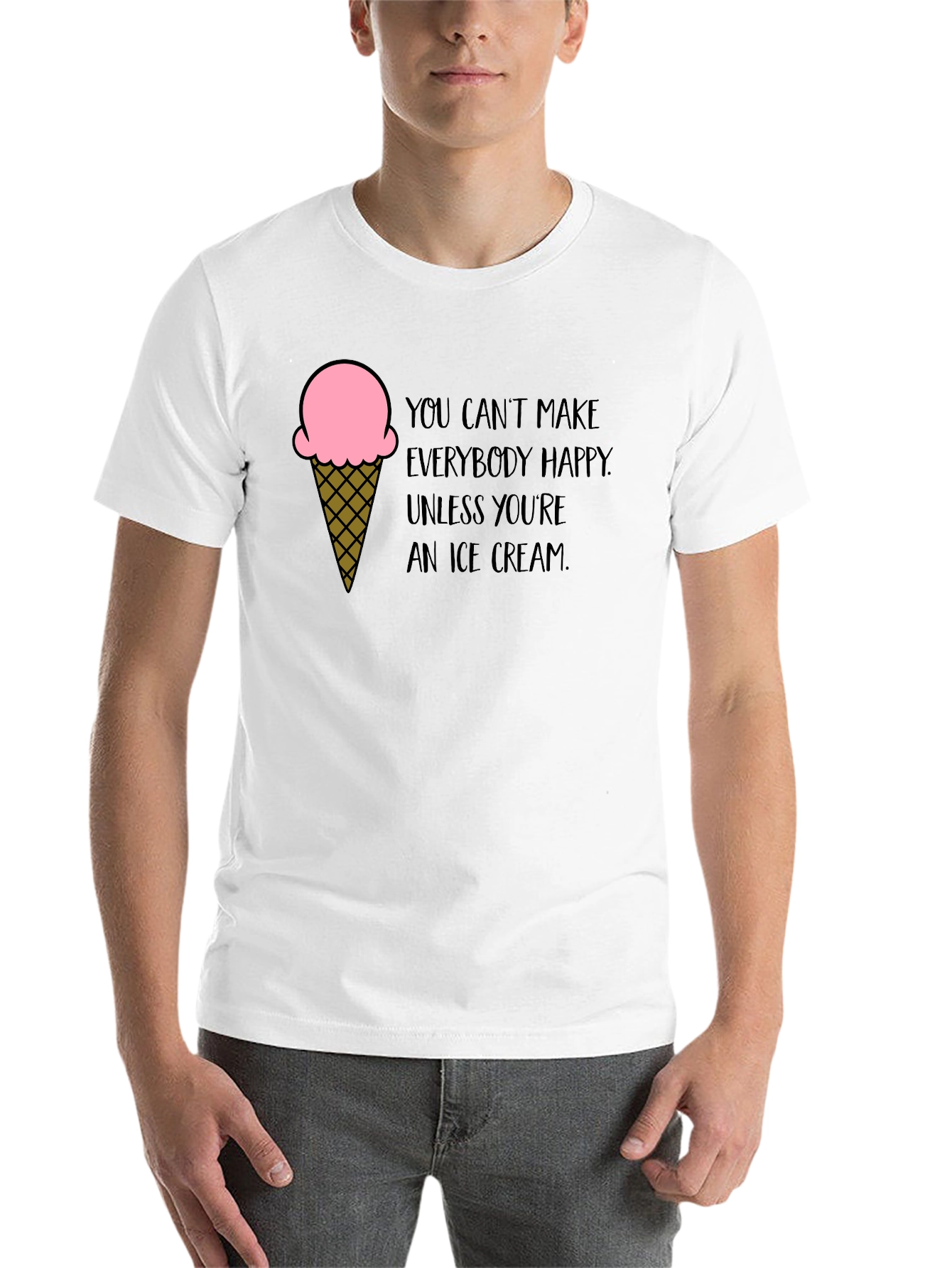 Black Ice Cream Quote Black T-Shirt view 14