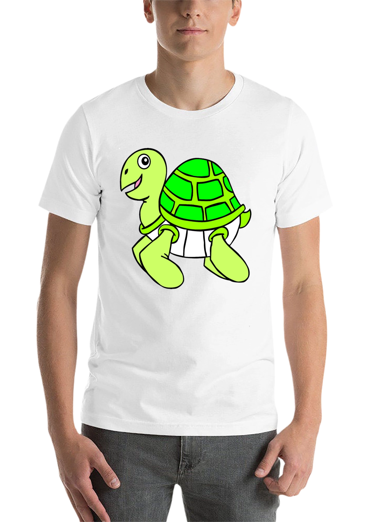 Black Cartoon Turtle Graphic Black T-Shirt view 14