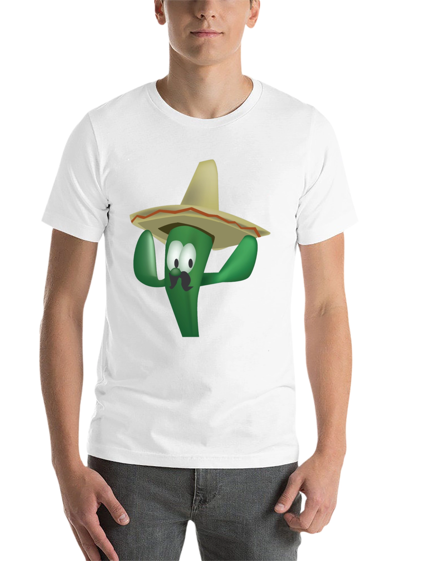 Black Cactus with Sombrero T-Shirt view 14