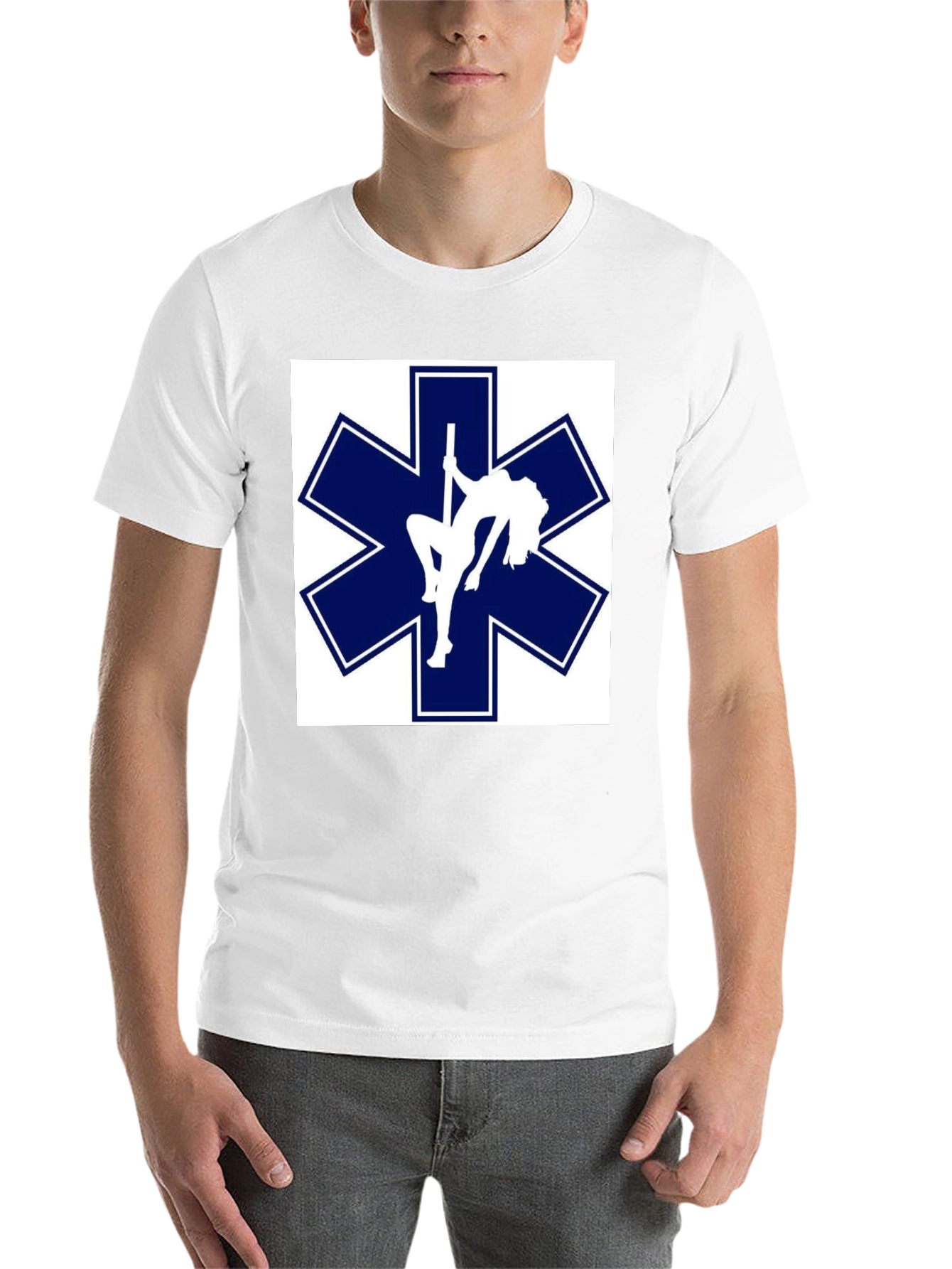Black Star of Life Pole Dancer T-Shirt Funny EMT EMS Paramedic Tee view 14
