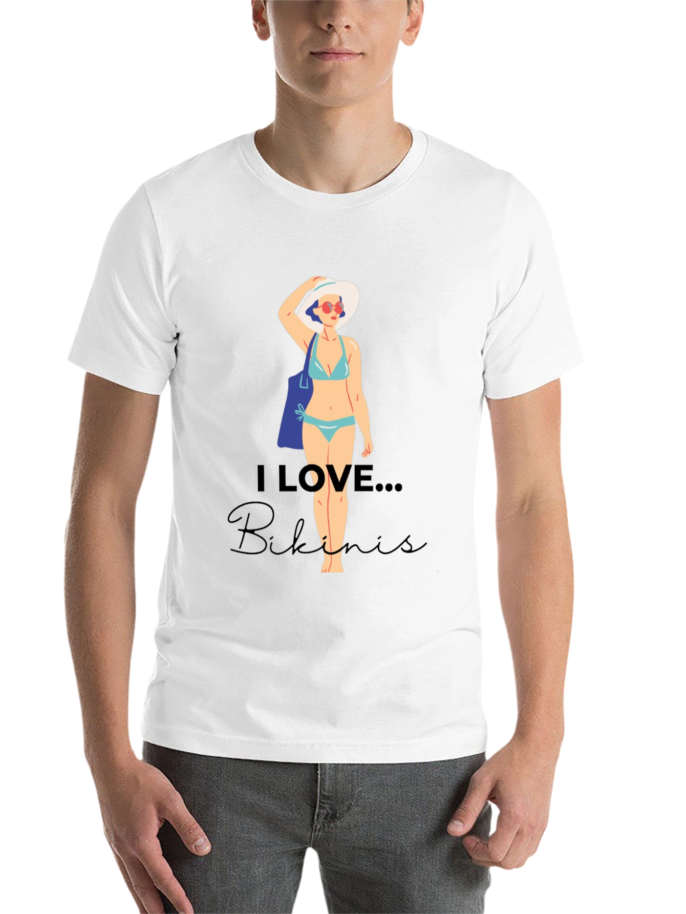 Black I Love Bikinis Graphic Tee - Casual Summer Style view 14
