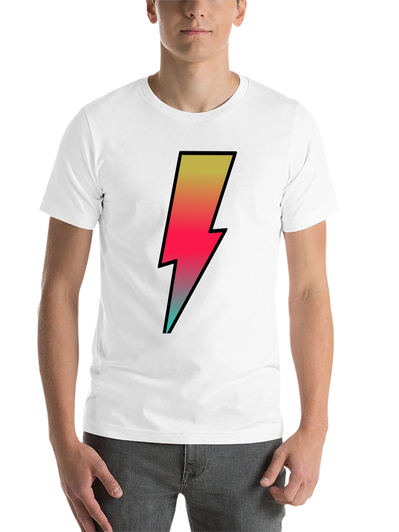 Black Lightning Bolt Graphic Tee - Black view 14