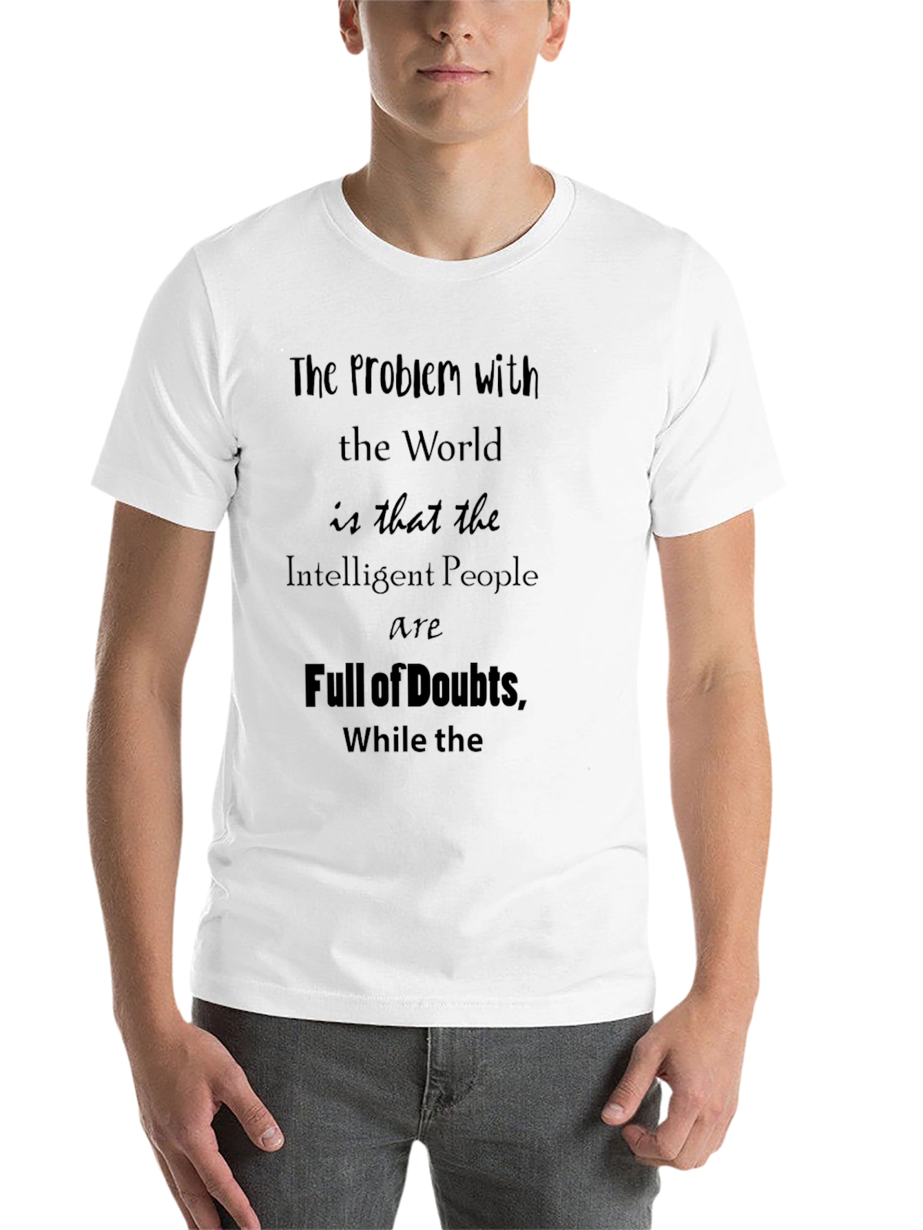 Black Doubtful Intelligent People Graphic T-Shirt view 14
