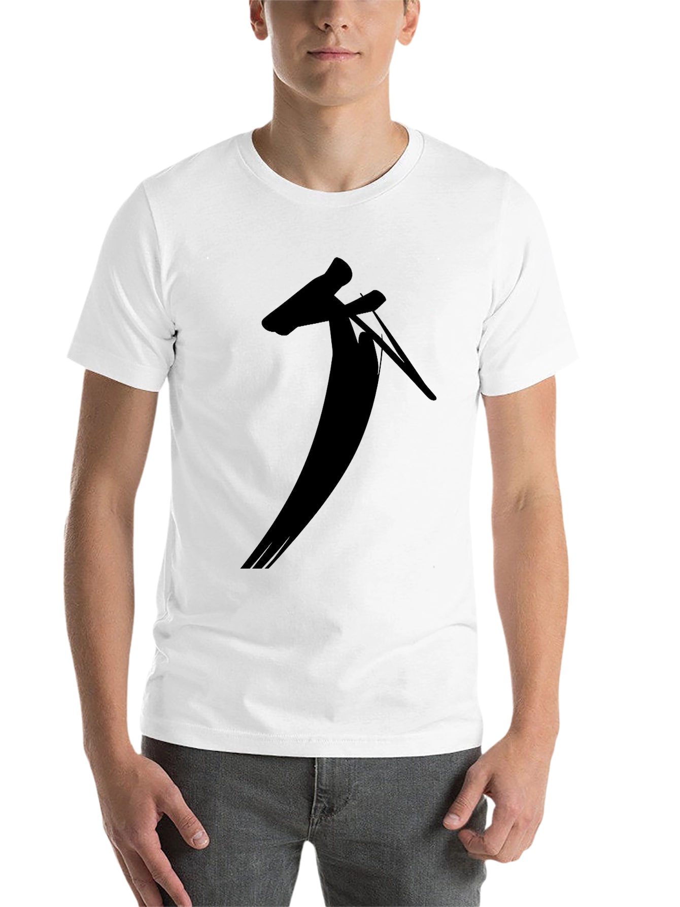 Black Black T-Shirt with Unique Silhouette Design view 14