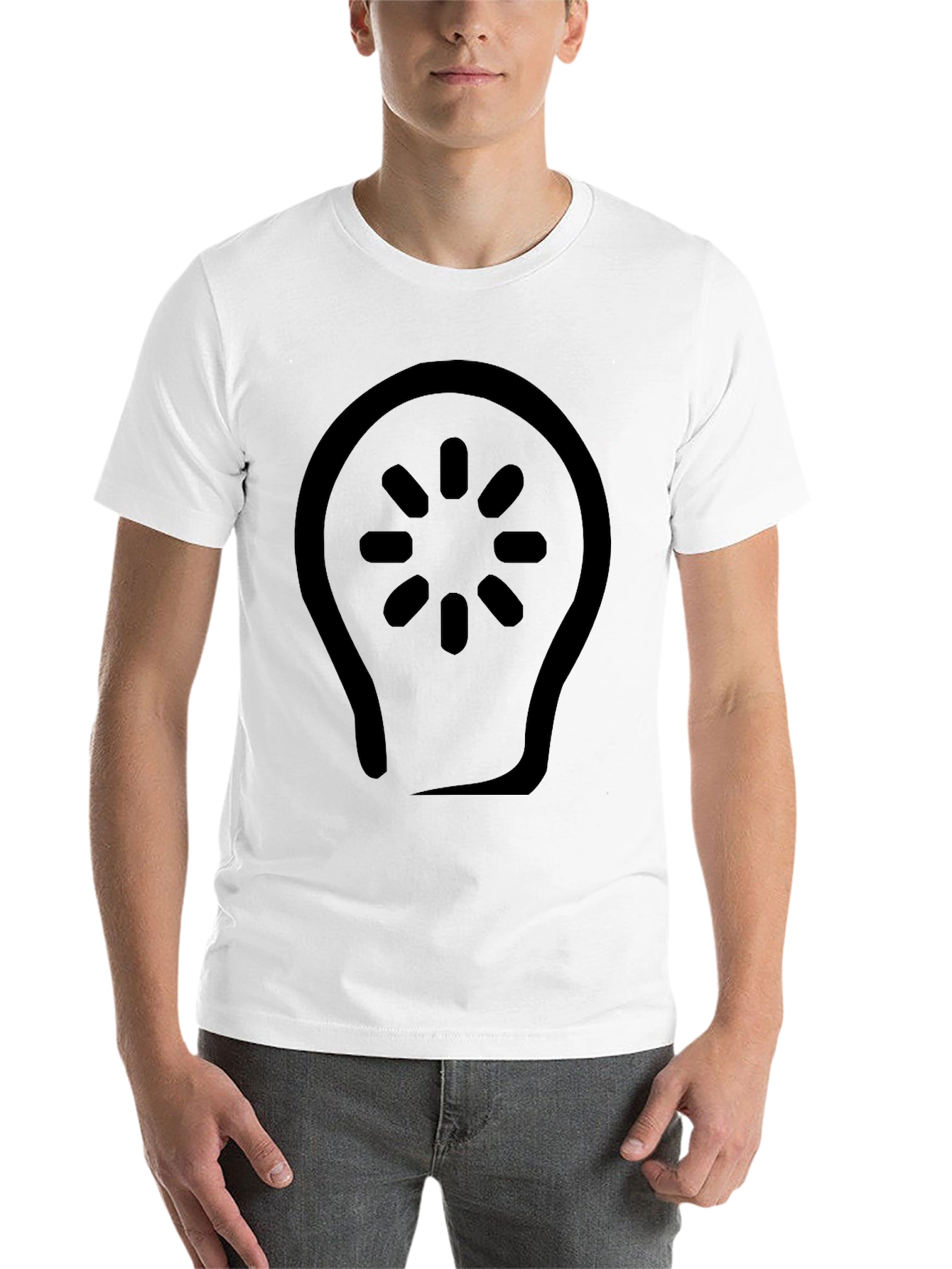 Black Black T-Shirt with Light Bulb Design view 14