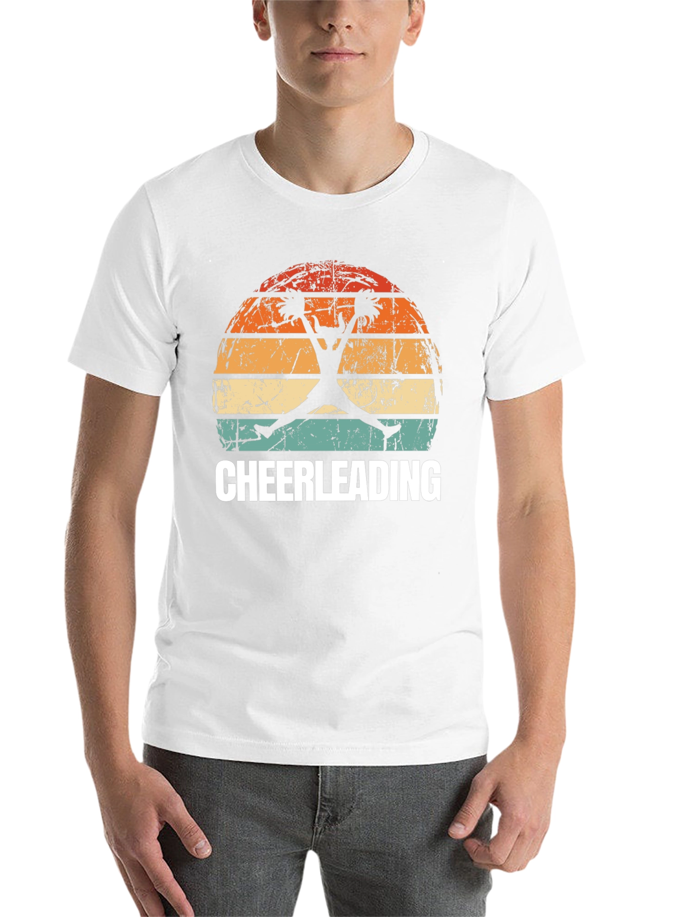 Black Cheerleading Sunset T-Shirt - Vintage Style view 14
