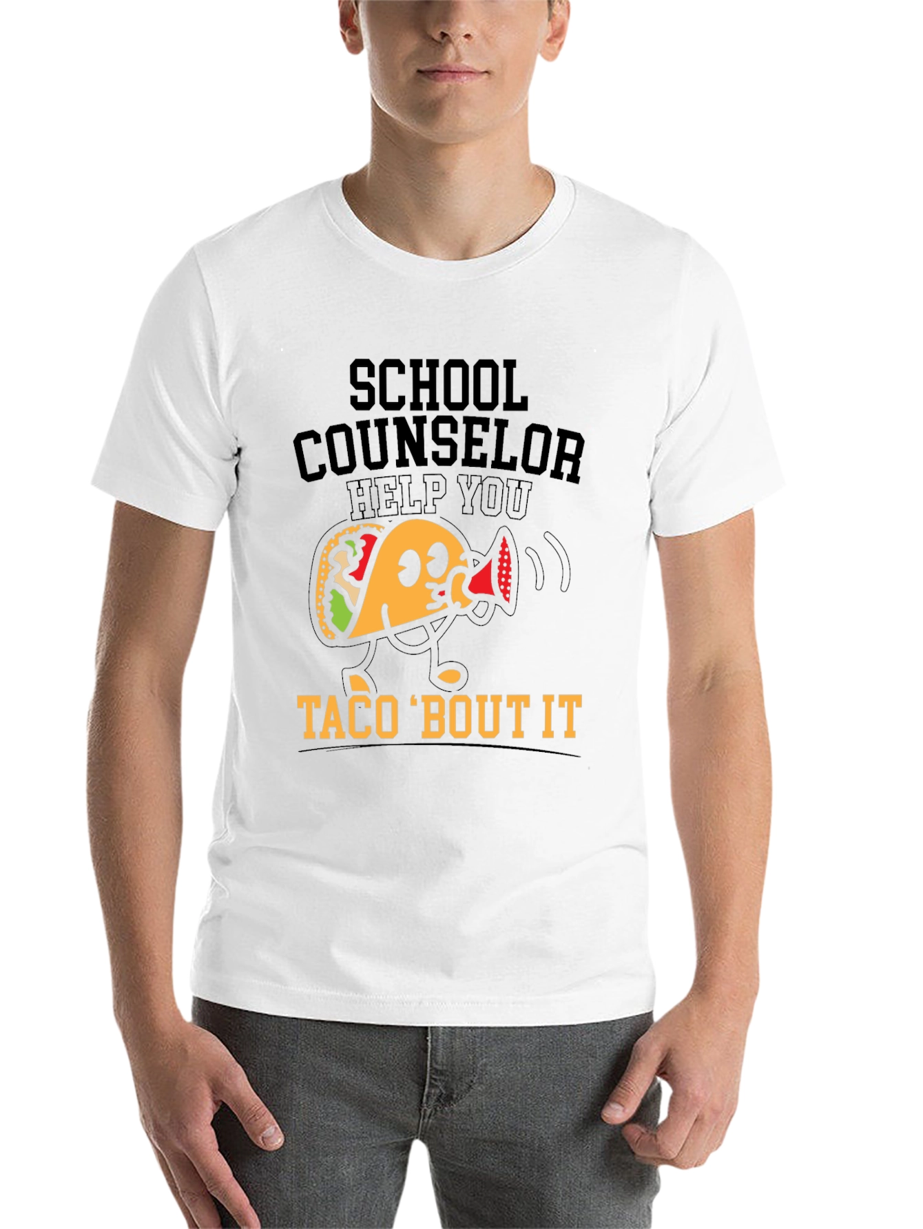 Black School Counselor Taco 'Bout It T-Shirt view 14