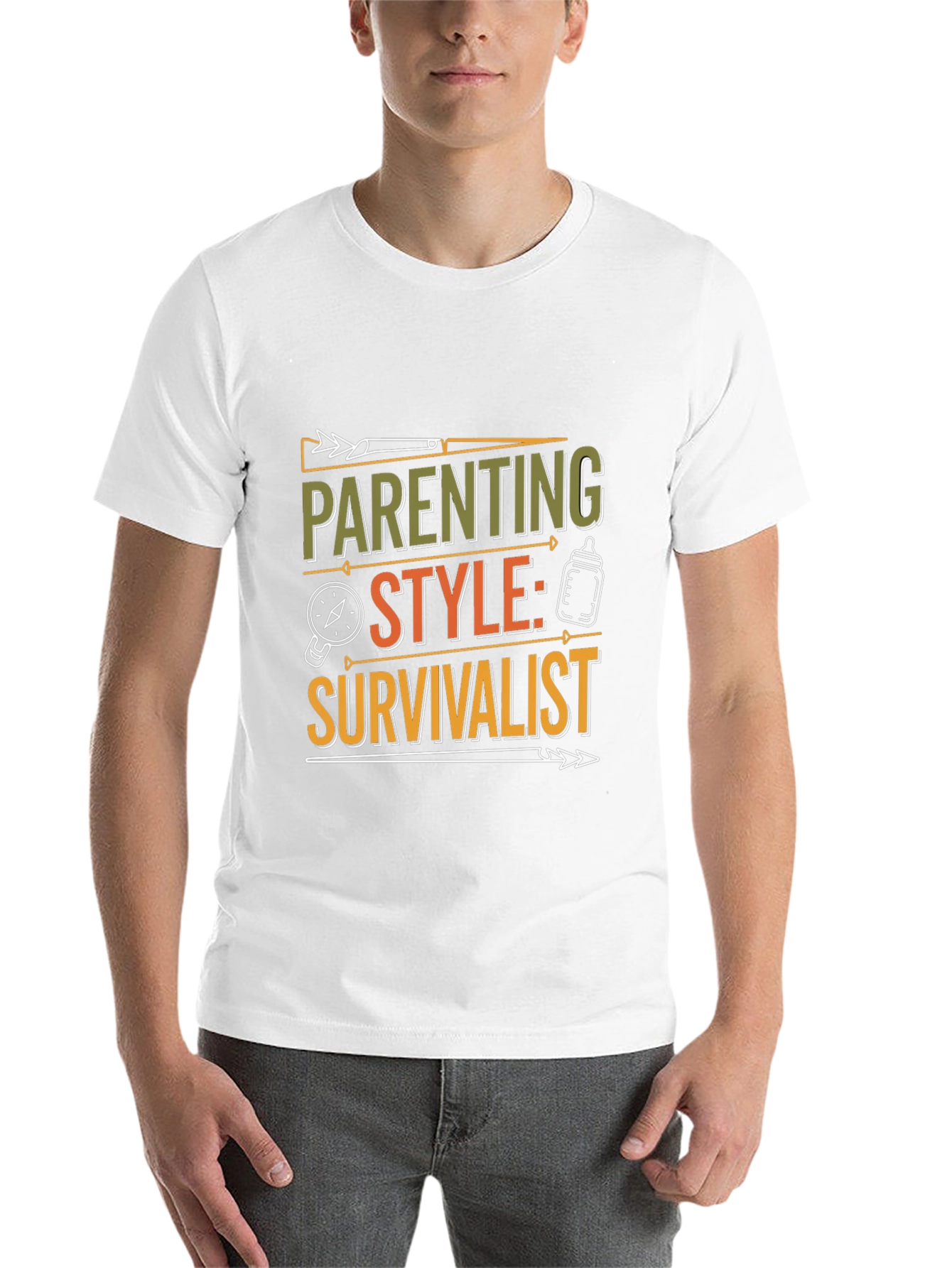 Black Parenting Style: Survivalist T-Shirt - Black Crew Neck Tee view 14
