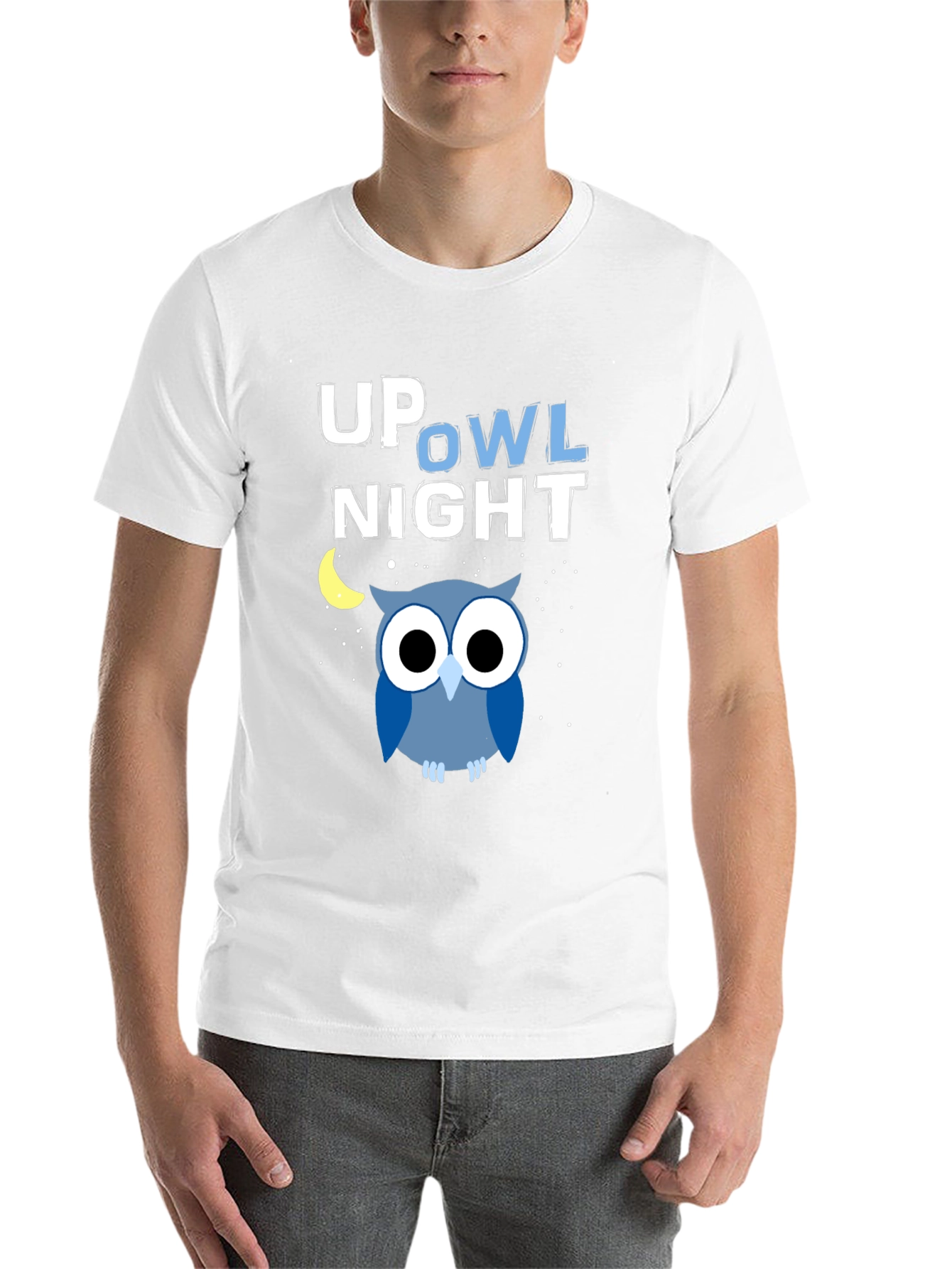 Black Up Owl Night Graphic Tee - Midnight Blue view 14