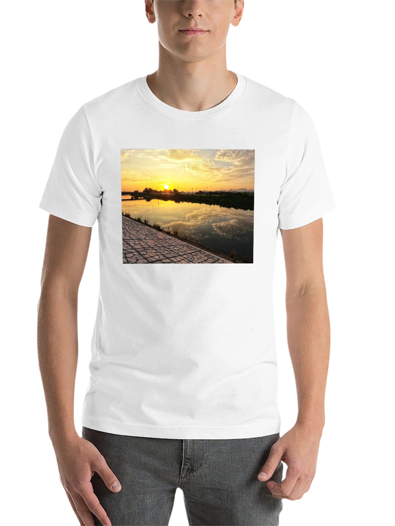 Black Sunset River Graphic Tee - Black view 14