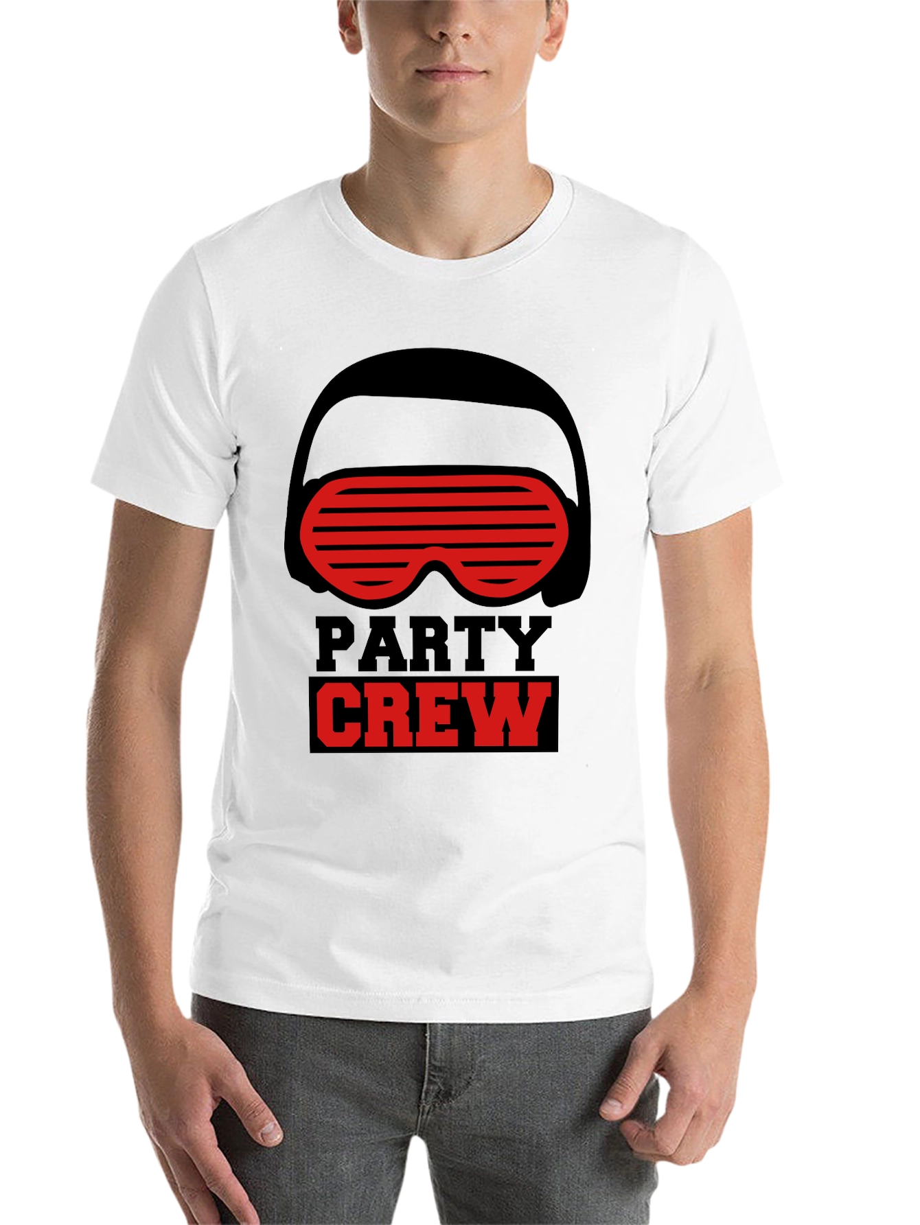 Black Party Crew Graphic T-Shirt - Black Crew Neck Tee view 14