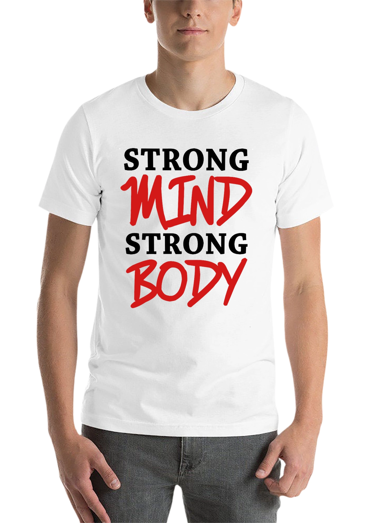 Black Strong Mind Strong Body Graphic Tee view 14