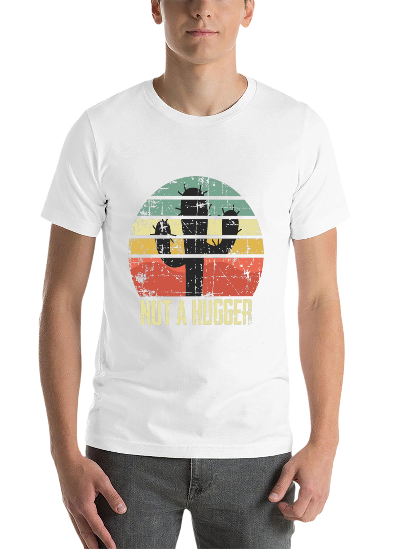 Black Cactus Humor Graphic Tee - "Nut A Hugger" view 14