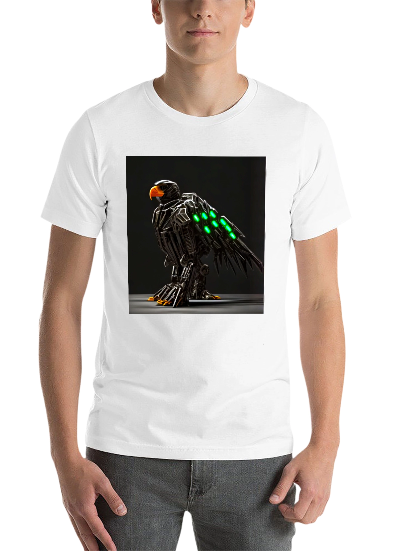 Black Robotic Eagle Graphic Tee - Bold Black view 14