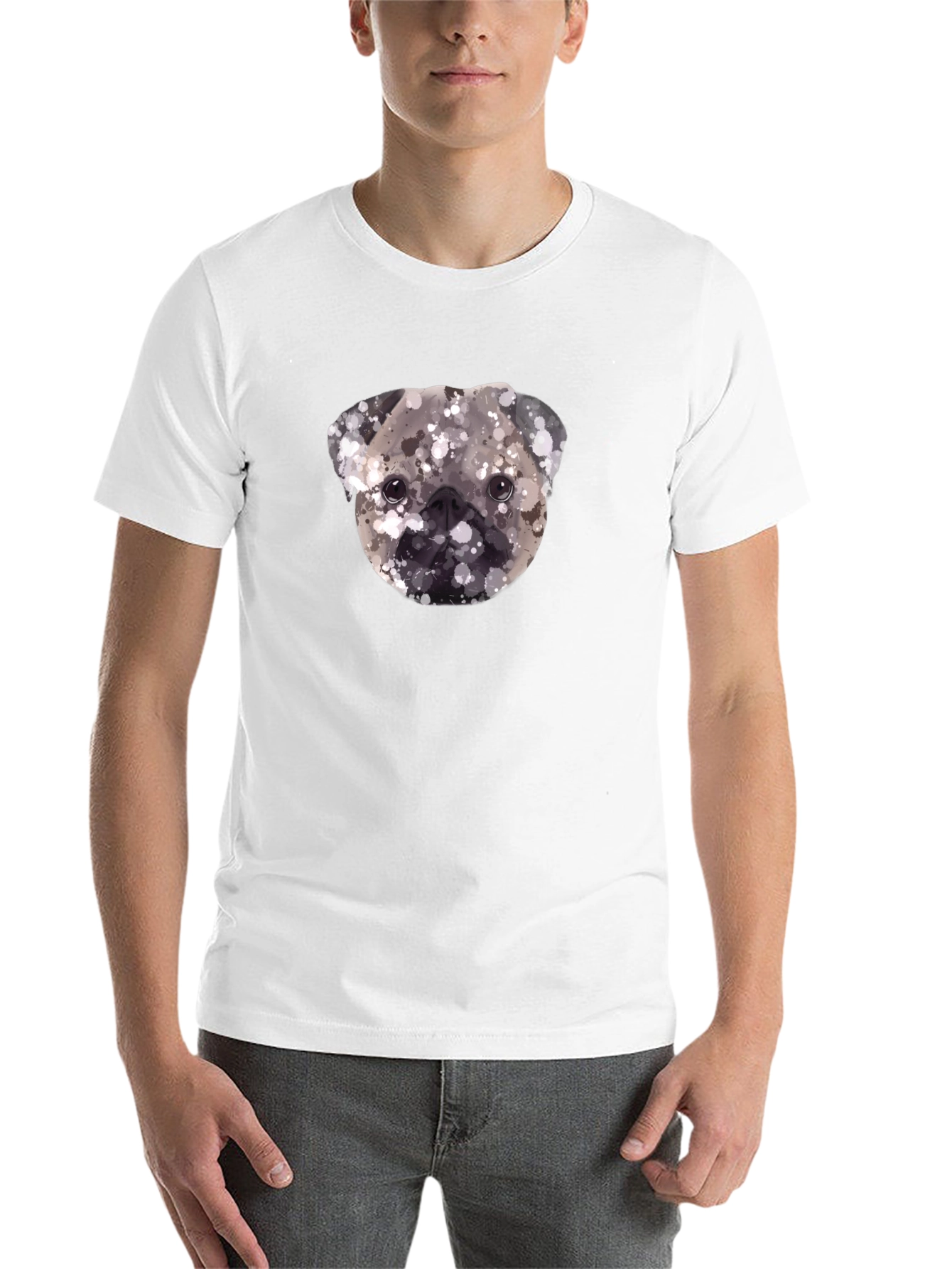 Black Pug Head Graphic Print Tee view 14
