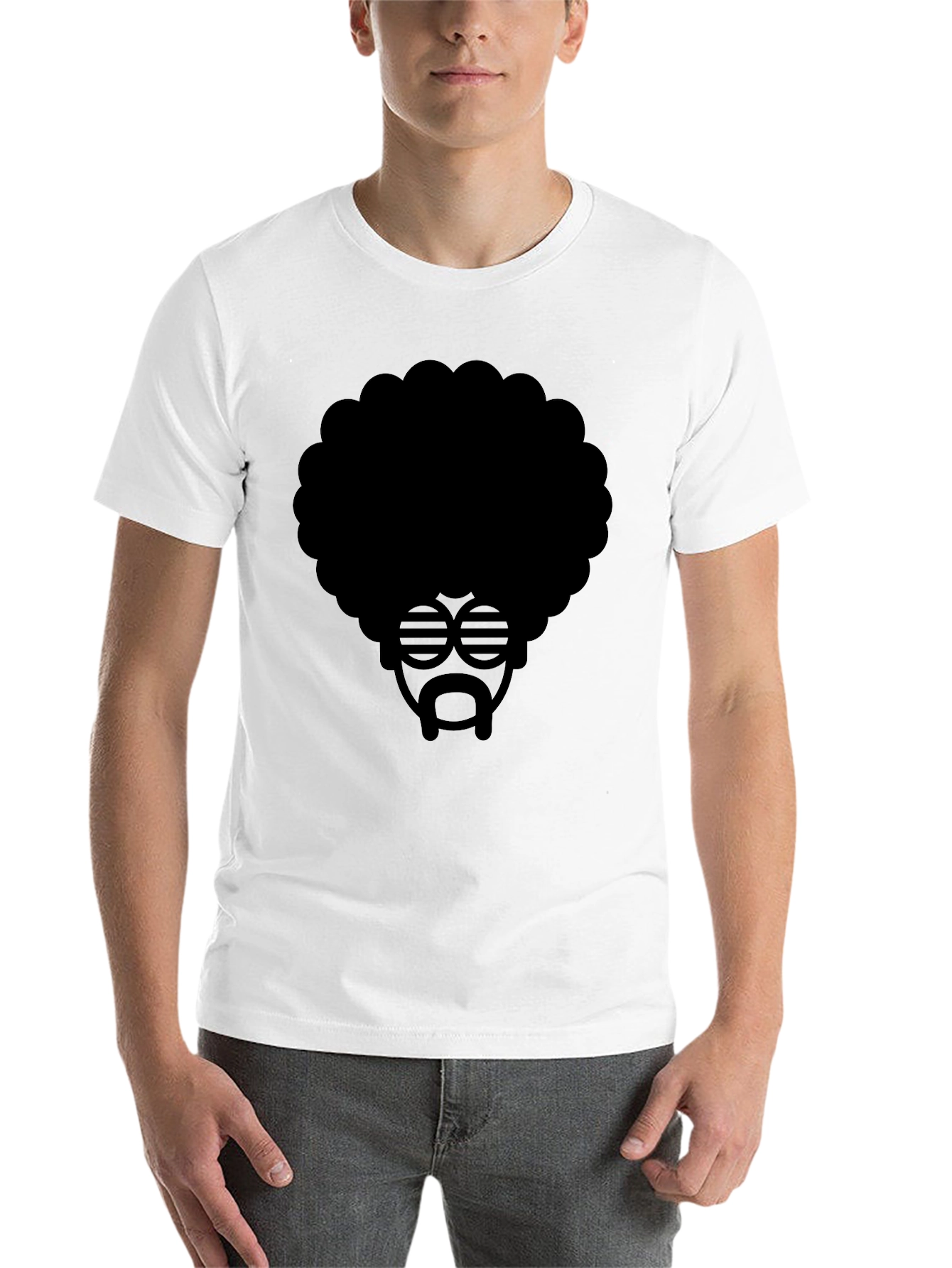 Black Retro Afro T-Shirt - Cool Graphic Tee view 14