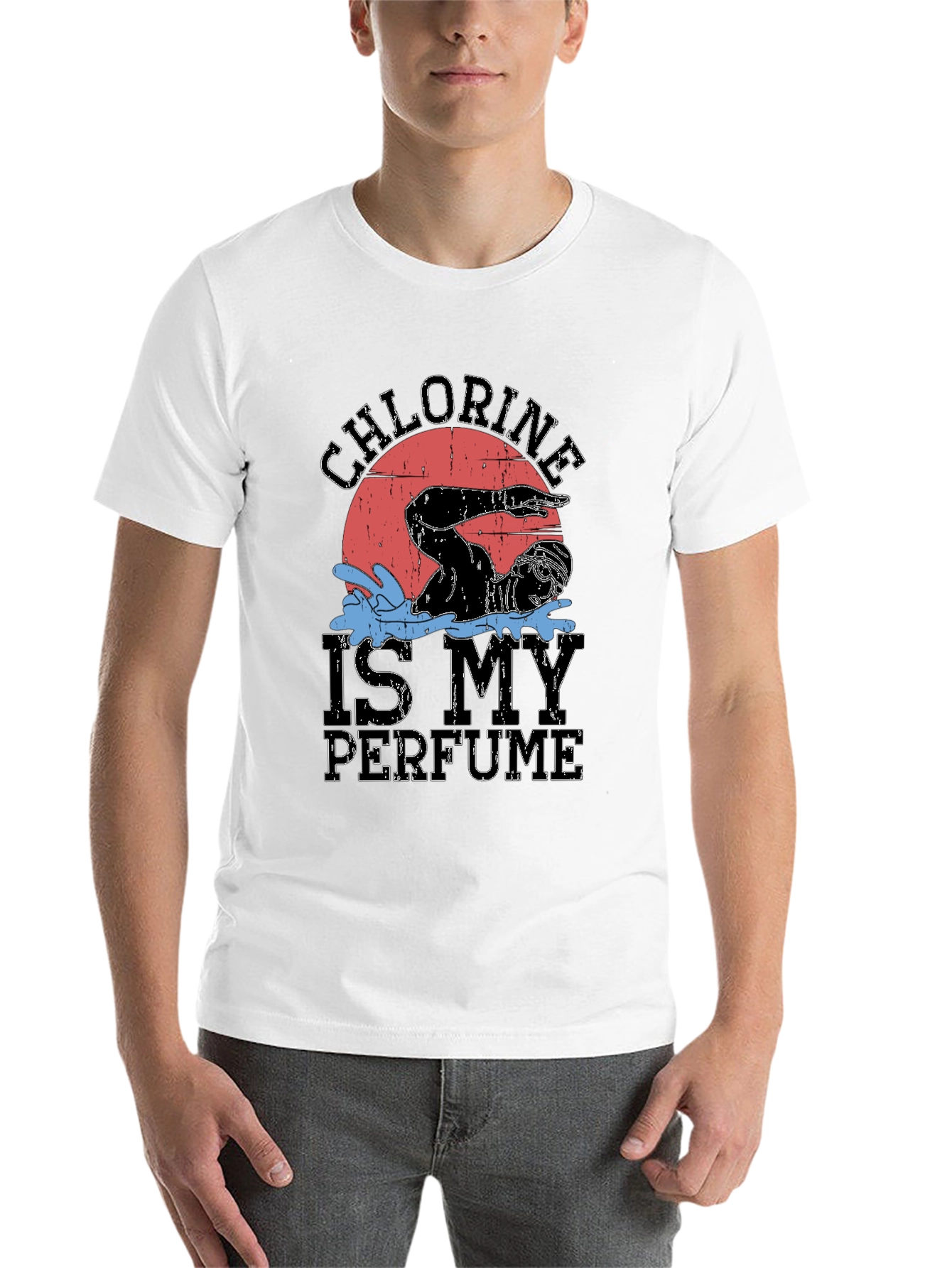 Black Chlorine is My Perfume Swimmer Graphic Tee view 14