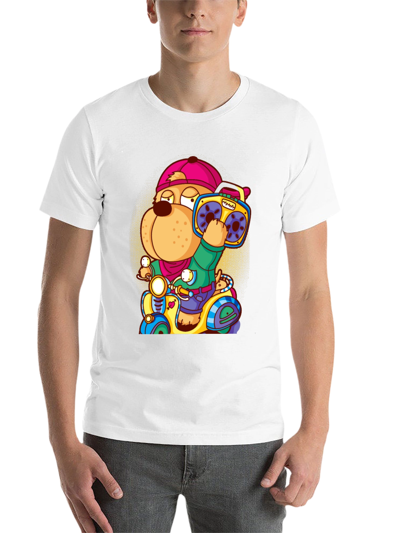 Black Cool Dog Scooter Graphic Tee view 14