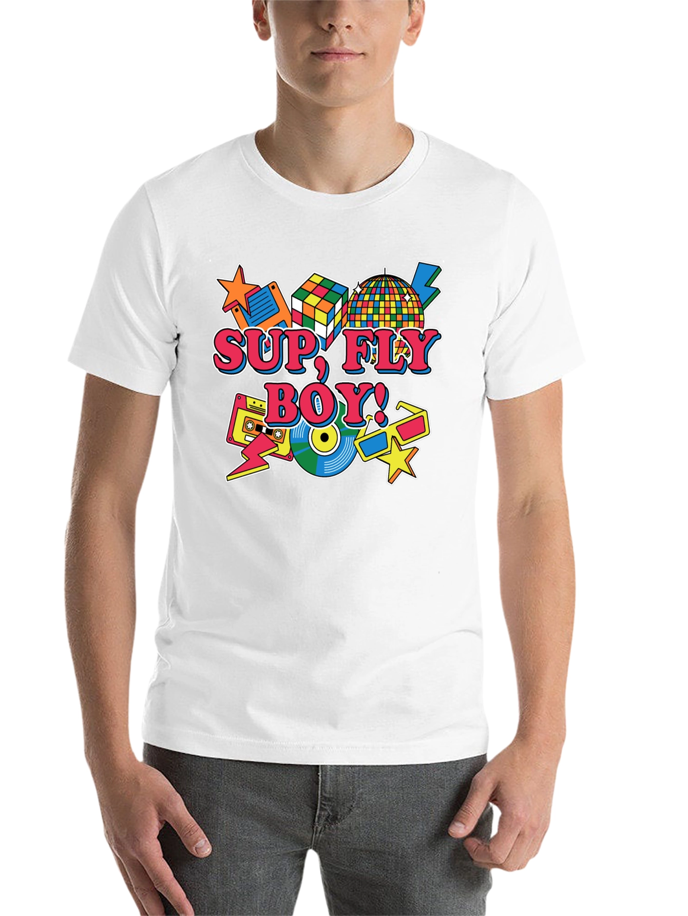 Black Retro "Sup Fly Boy!" Graphic T-Shirt view 14