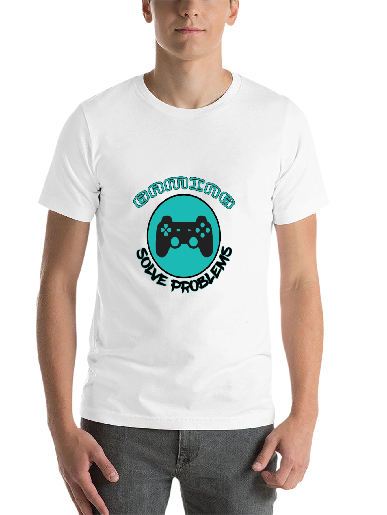 Black Gaming Solves Problems T-Shirt view 14