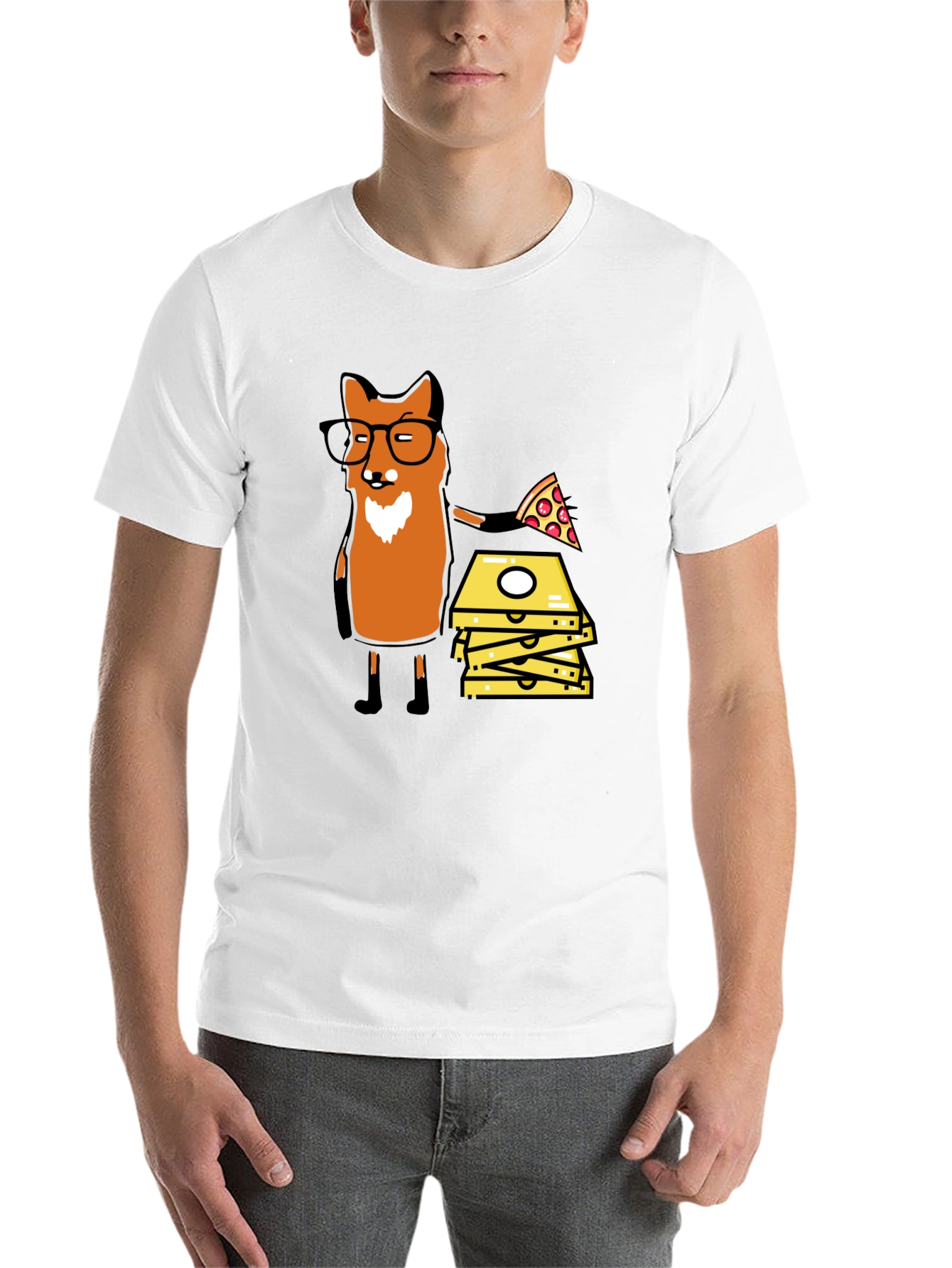 Black Fox Pizza Delivery T-Shirt - Funny Graphic Tee view 14