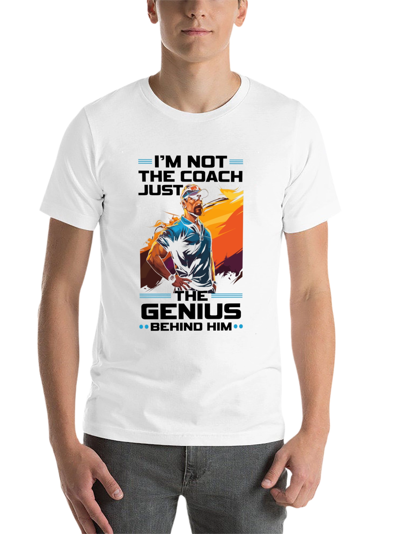 Black I'm Not The Coach, Just The Genius Graphic Tee view 14