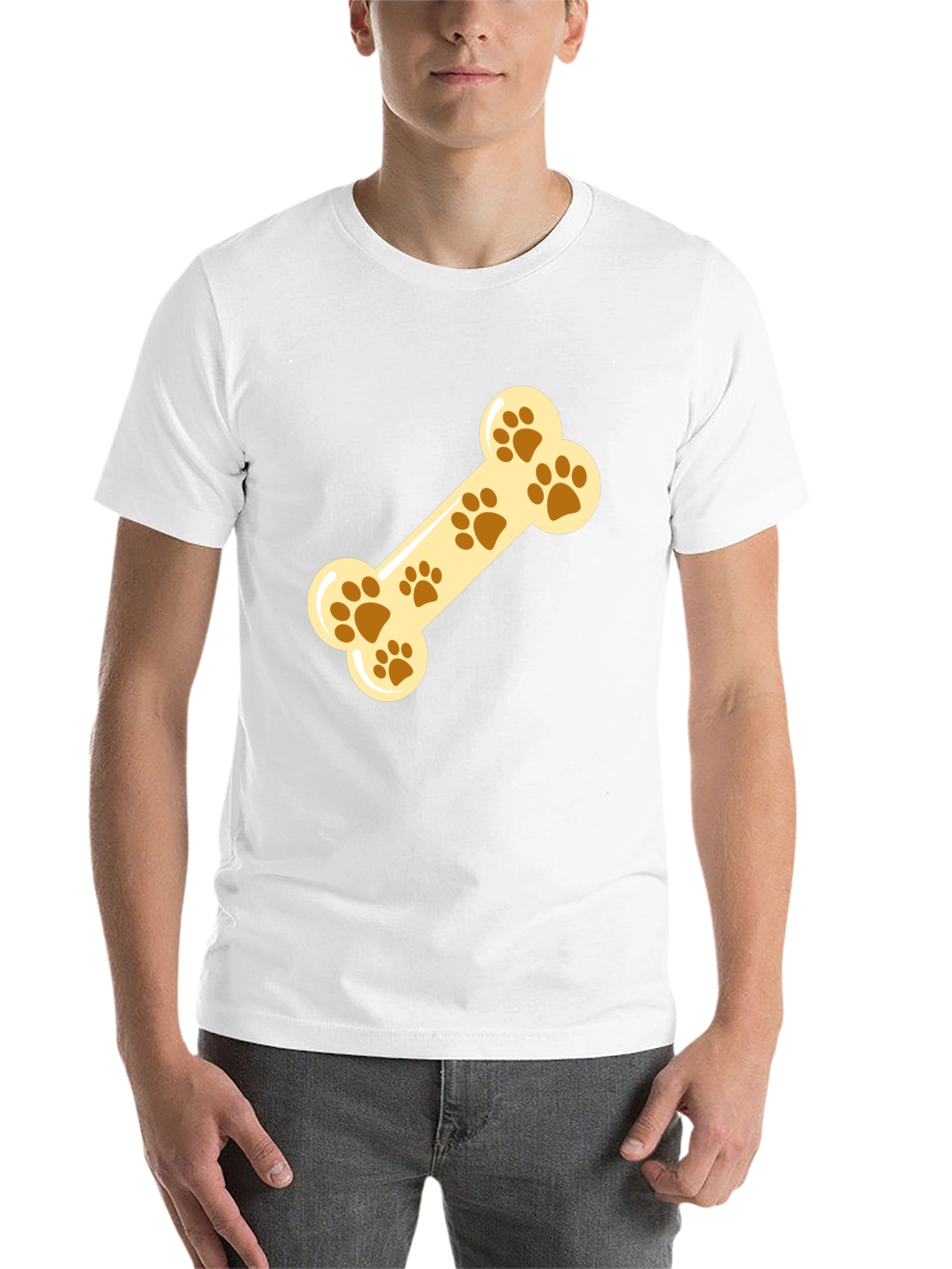 Black Paw Print Dog Bone Graphic Tee view 14