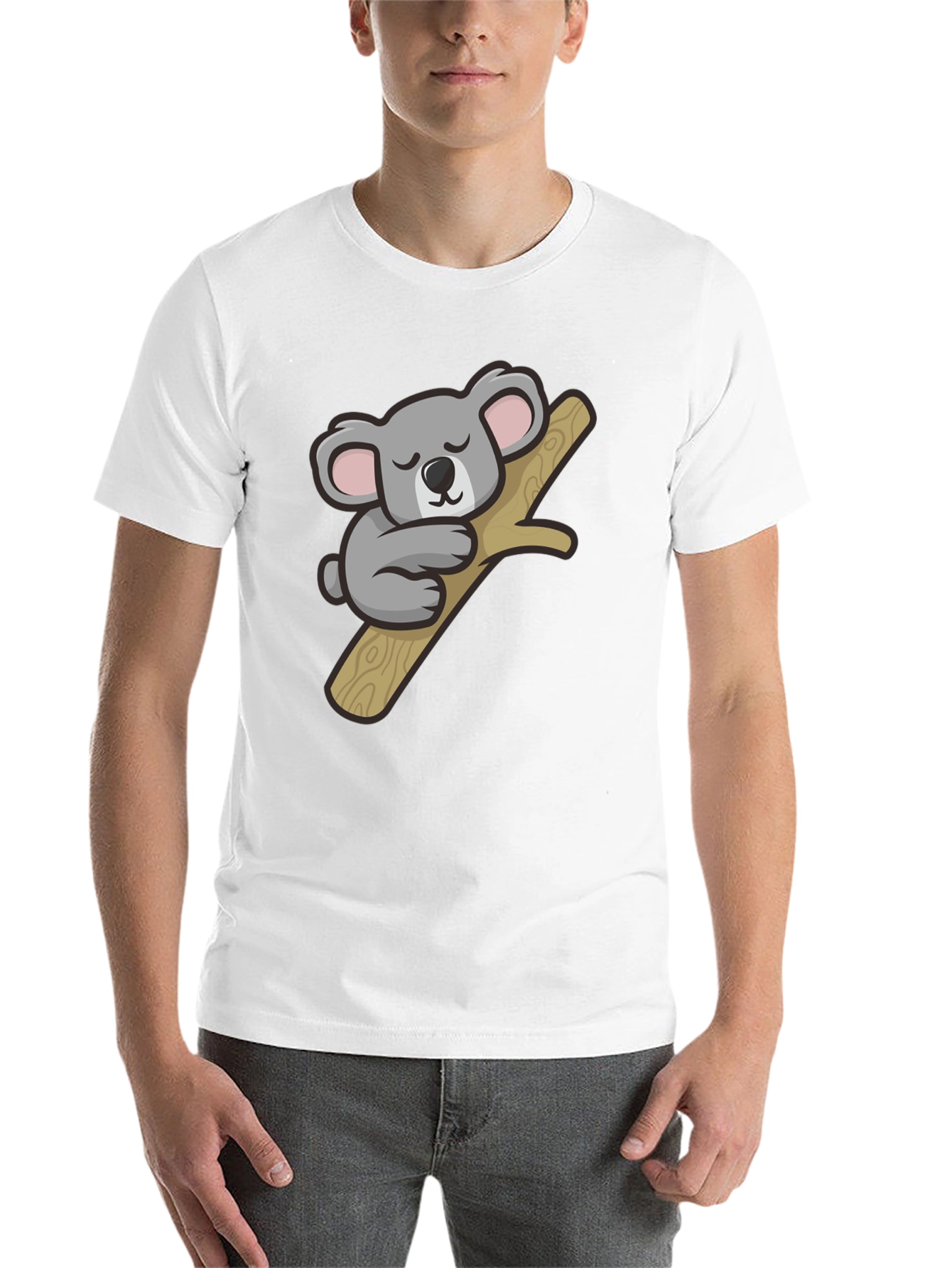 Black Cute Koala Graphic T-Shirt - Soft Cotton Tee view 14