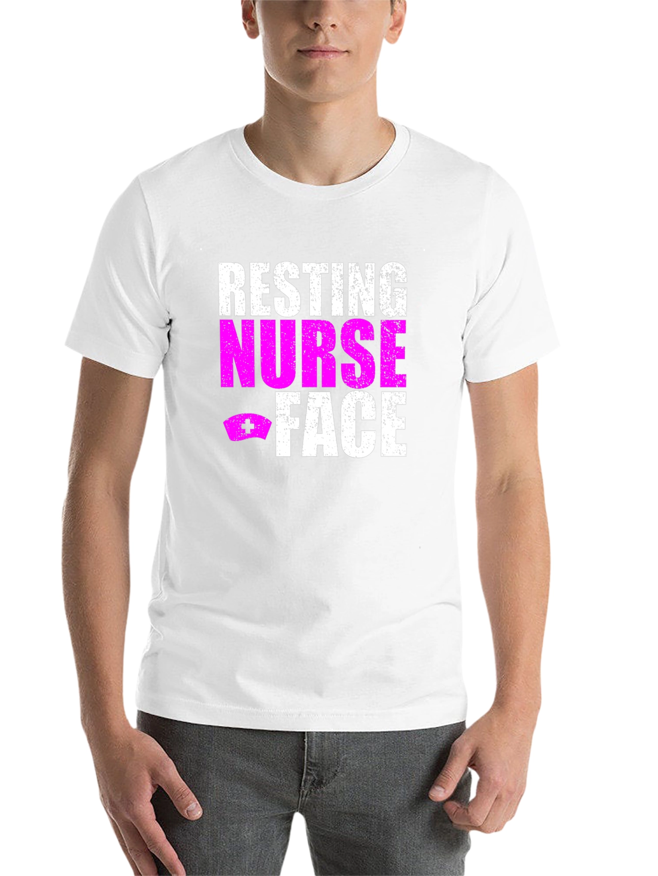 Black Resting Nurse Face Graphic T-Shirt view 14