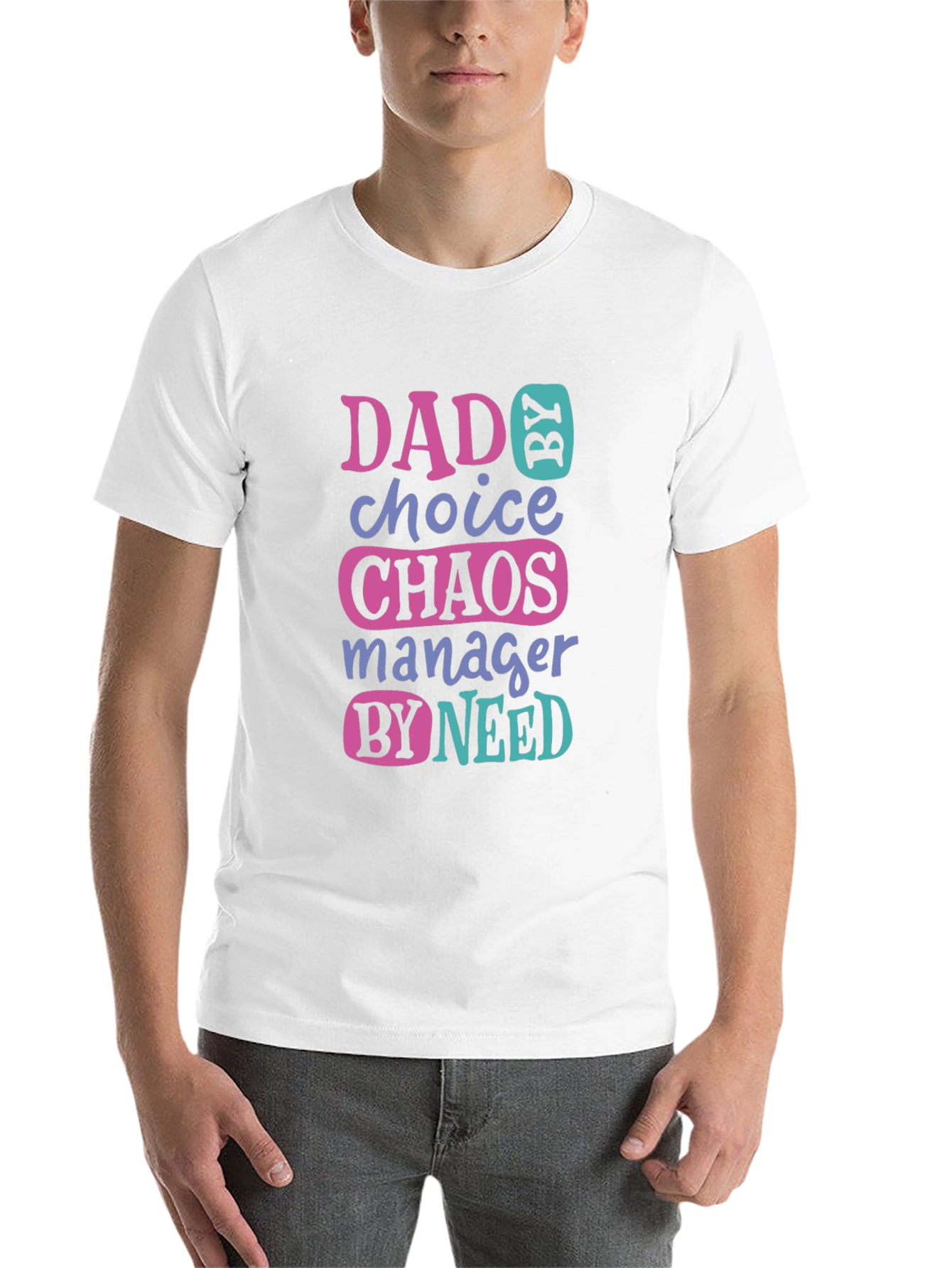 Black Dad by Choice Chaos Manager Funny T-Shirt view 14