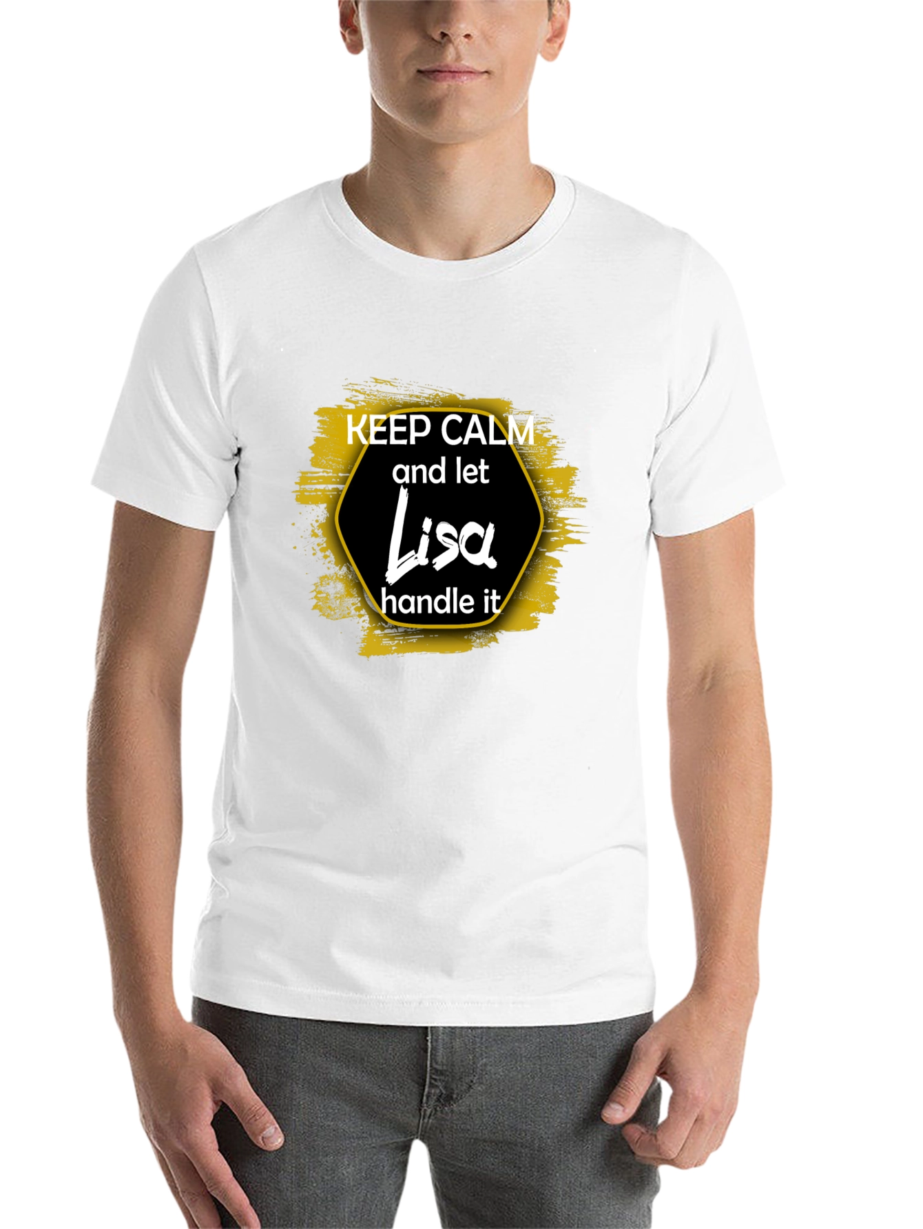 Black Keep Calm Lisa T-Shirt Funny Personalized Gift view 14