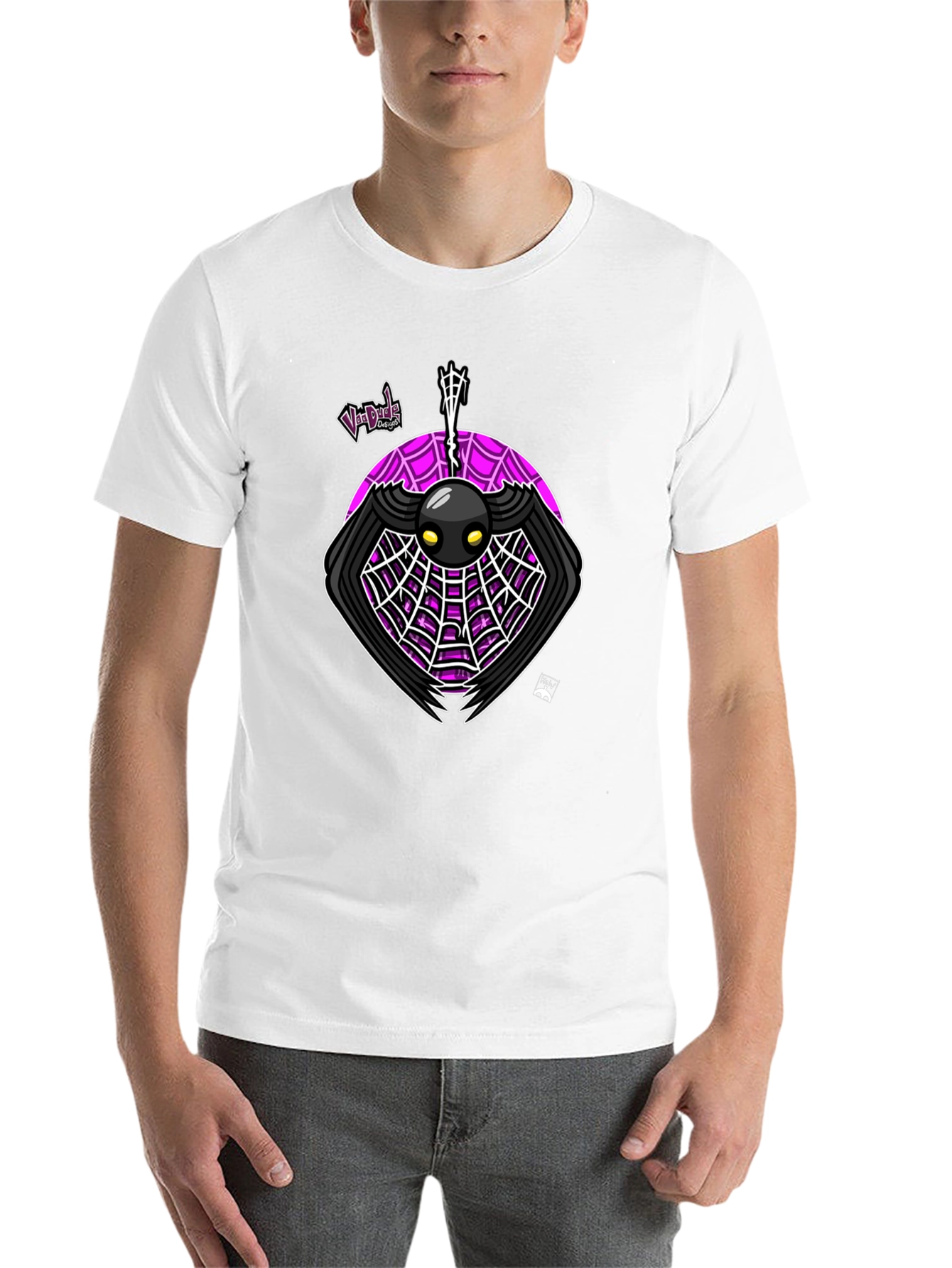 Black Spider Web Graphic Tee - Unique Design T-Shirt view 14