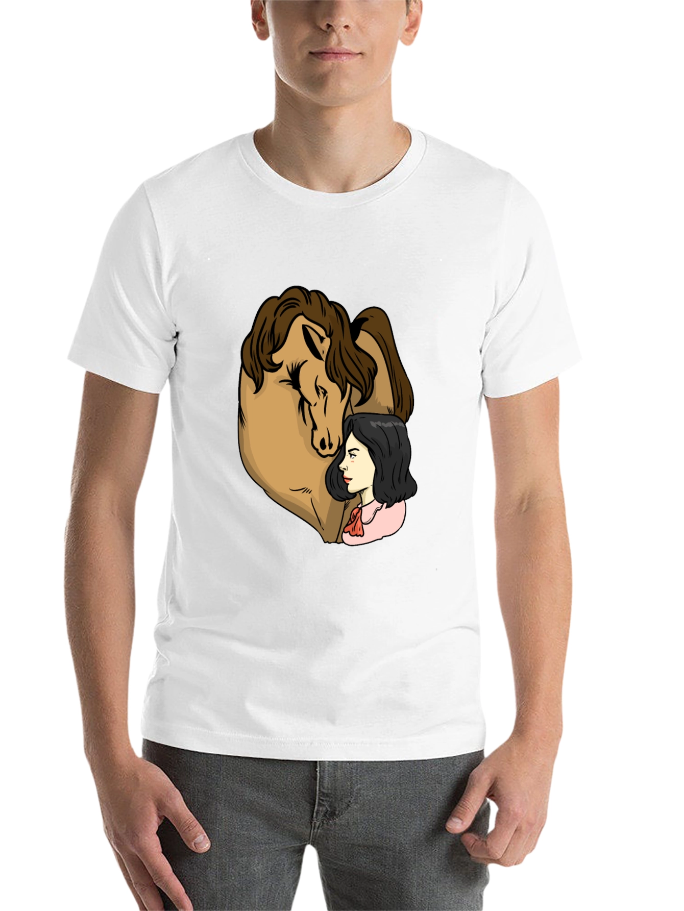 Black Horse & Woman Graphic Black T-Shirt view 14