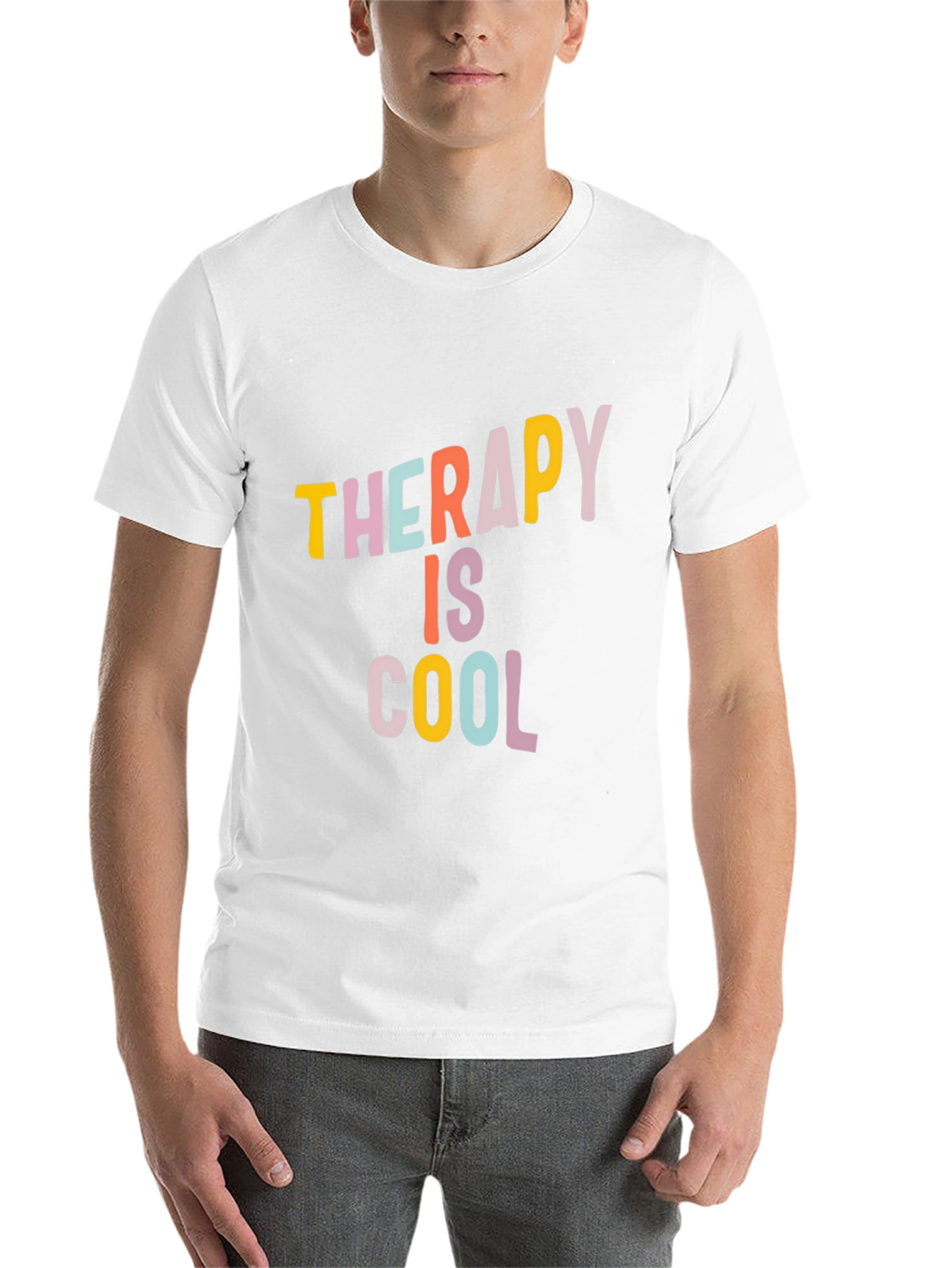 Black Therapy is Cool Graphic Tee - Casual Unisex T-Shirt view 14