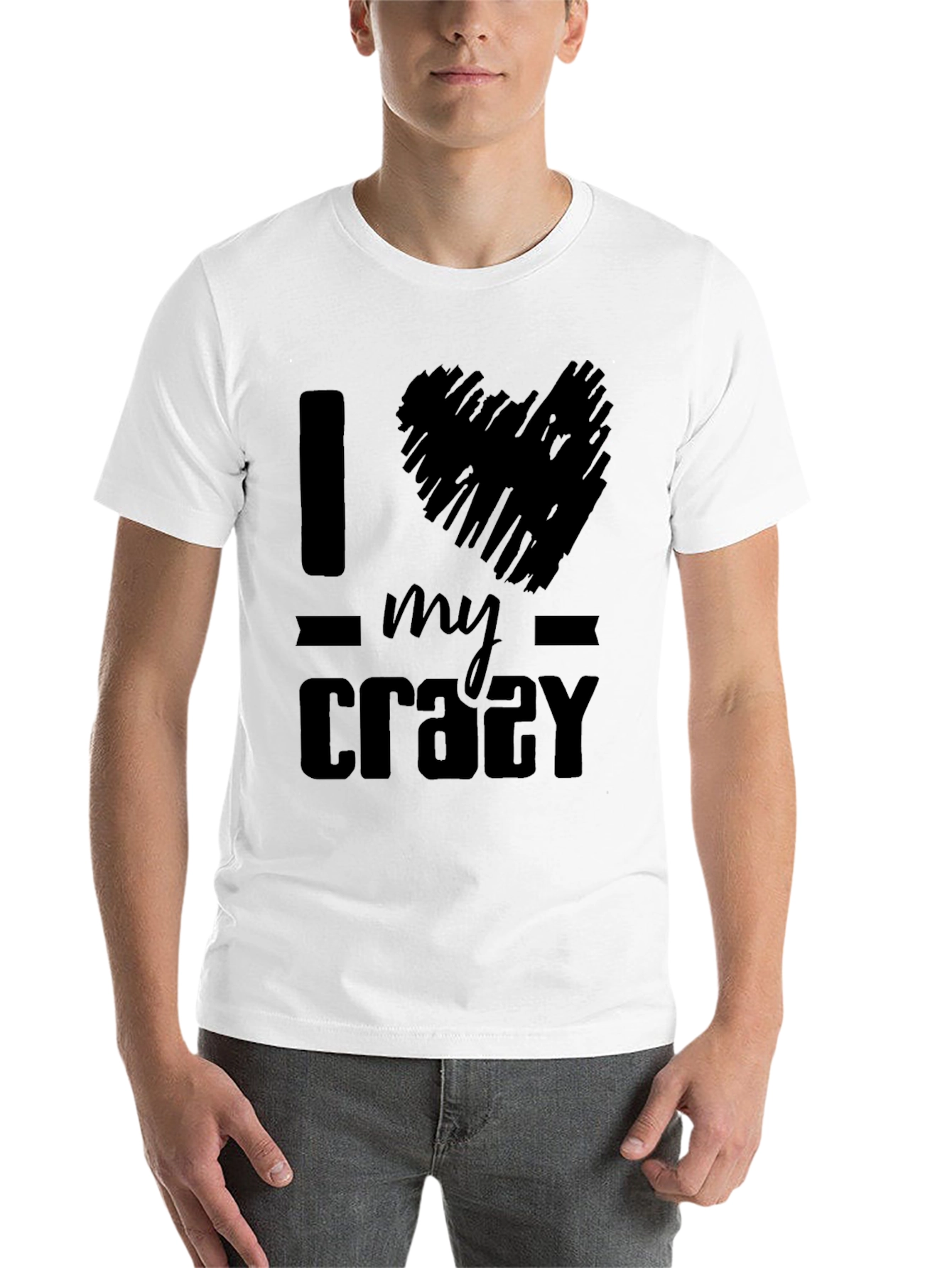Black I Heart My Crazy T-Shirt - Black Graphic Tee view 14
