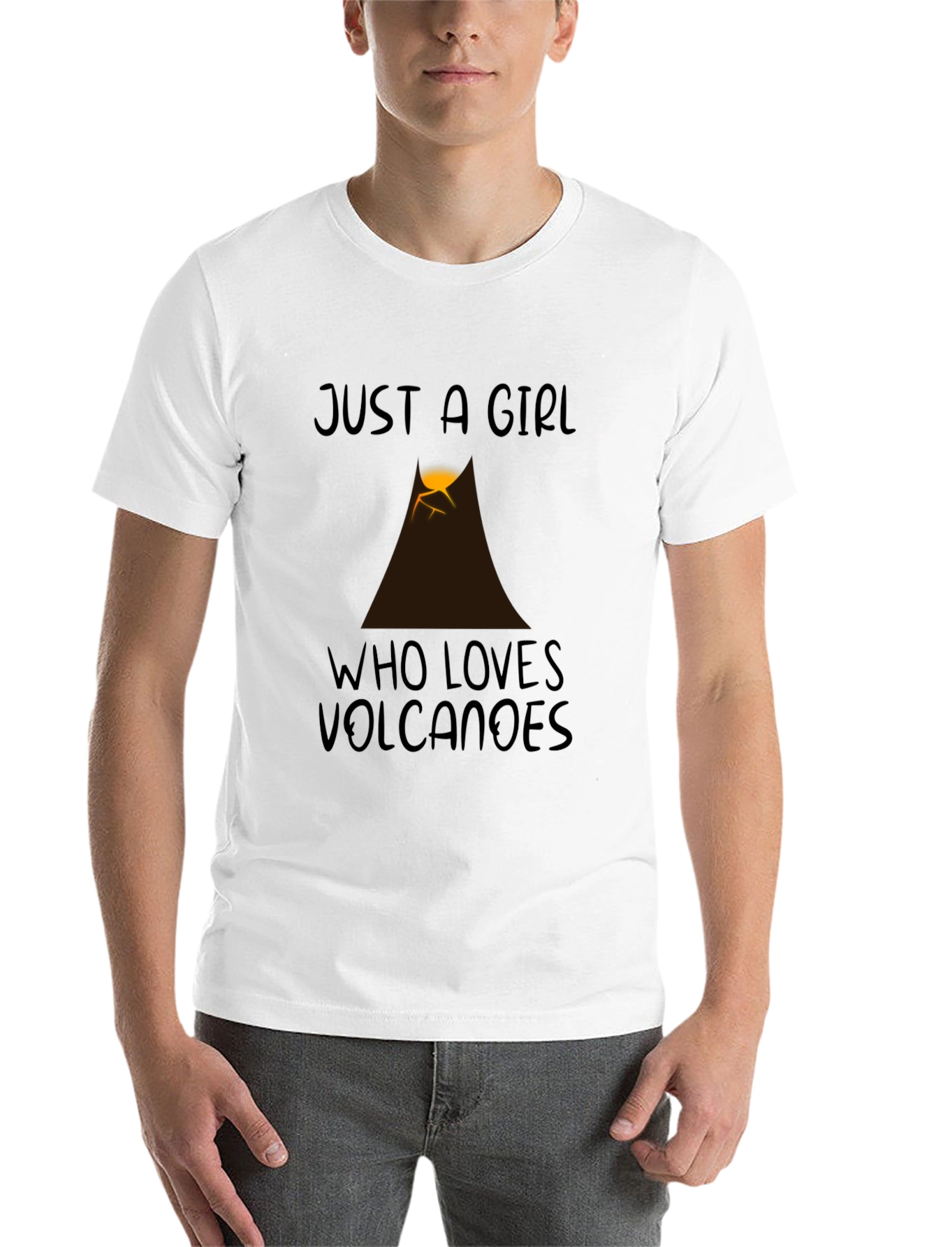 Black Just a Girl Who Loves Volcanoes Graphic Tee view 14