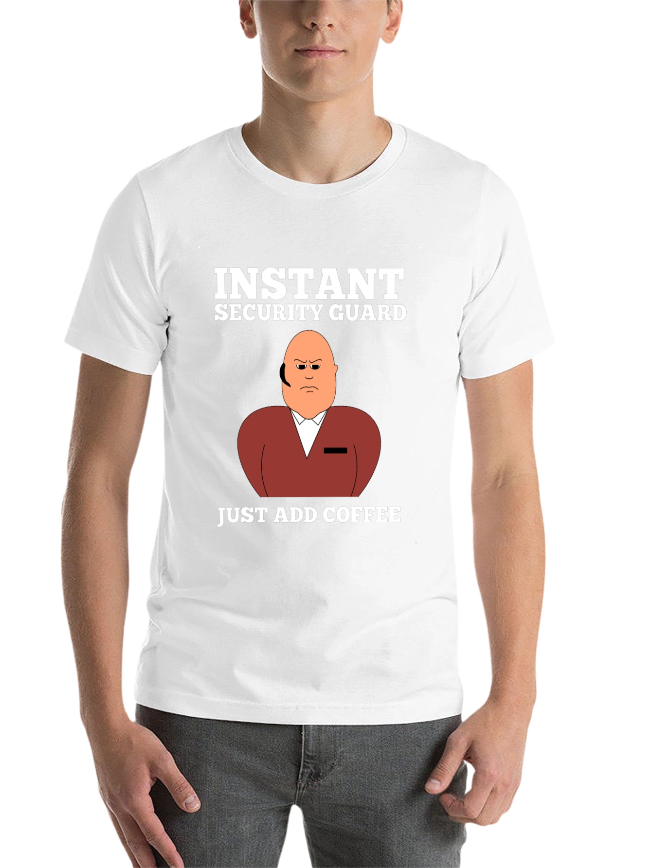 Black Instant Security Guard Funny Graphic T-Shirt view 14