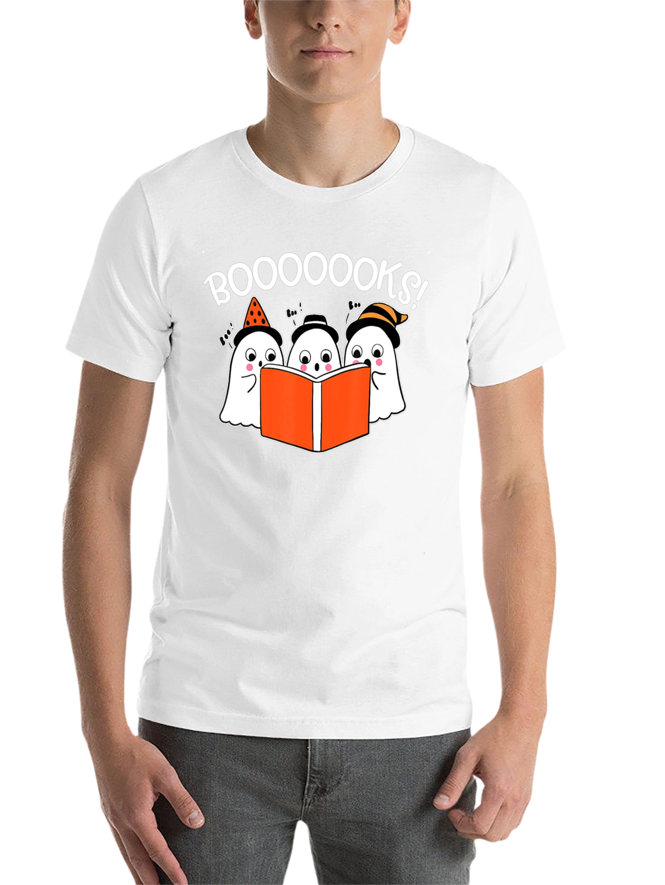Black Boo-ooks! Halloween Ghost Reader T-Shirt view 14