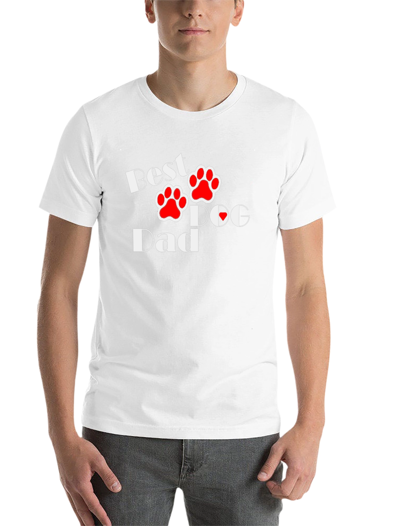 Black Best Dog Dad T-Shirt - Paw Print Design view 14