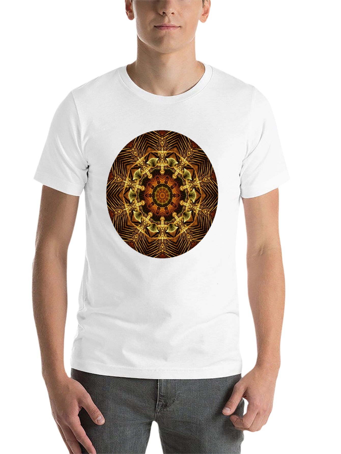 Black Geometric Mandala Graphic Tee - Black view 14