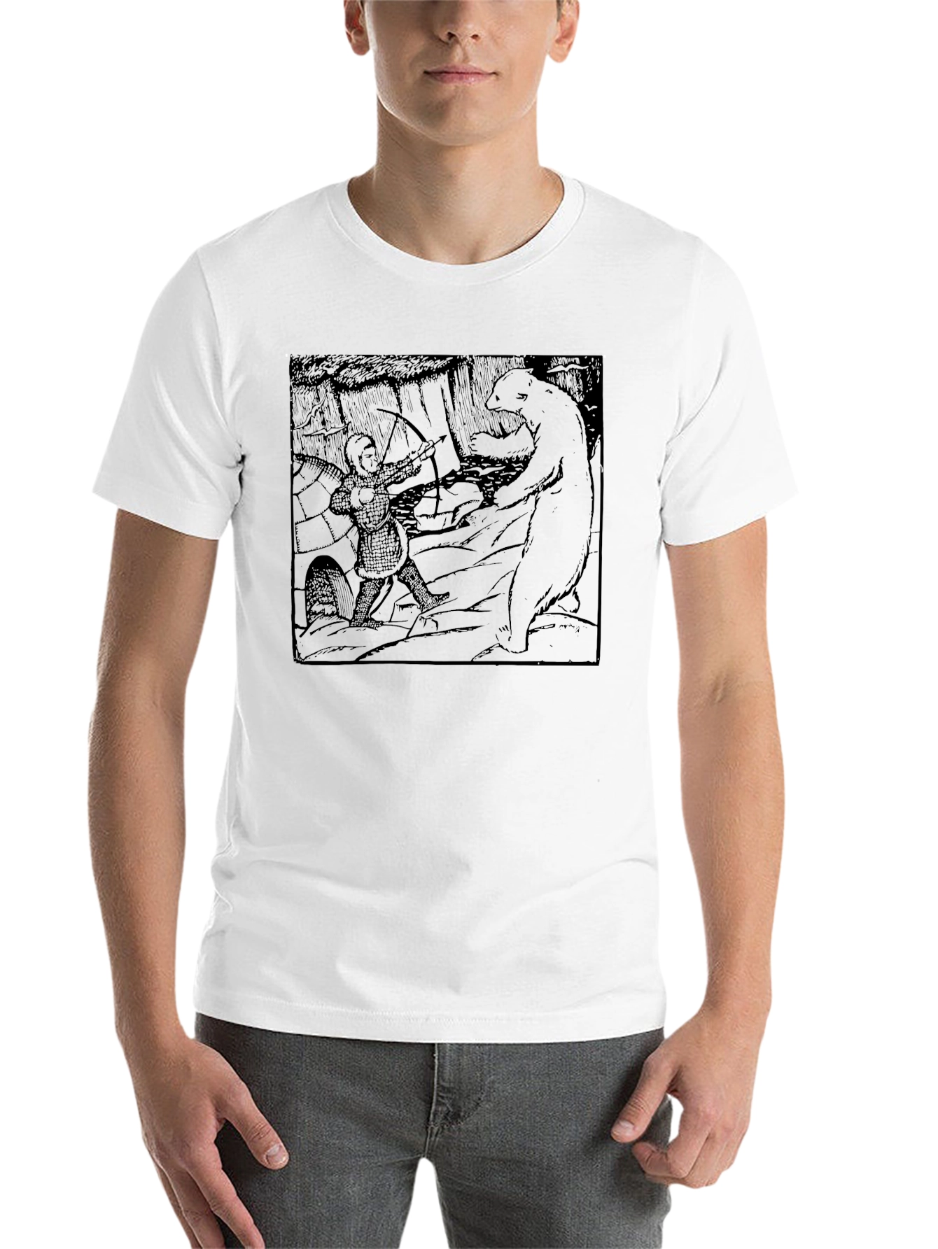 Black Archer vs Bear Graphic Tee - Black Cotton Blend view 14