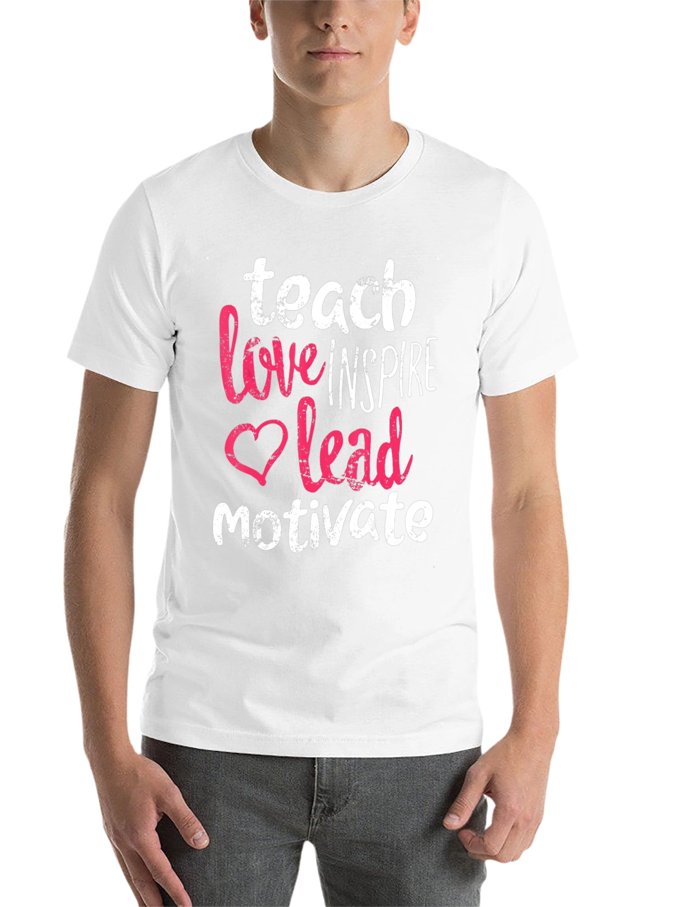 Black Teach Love Inspire Lead Motivate T-Shirt view 14