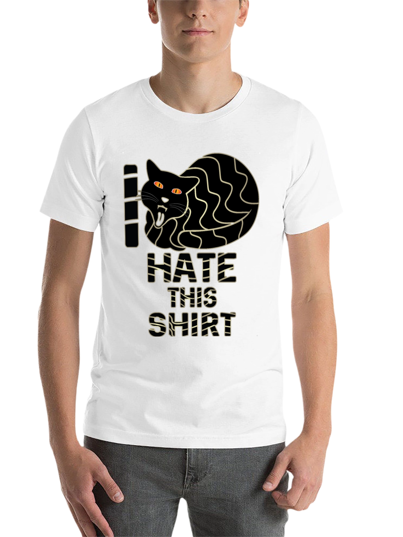 Black I Hate This Shirt - Funny Cat Graphic Tee view 14