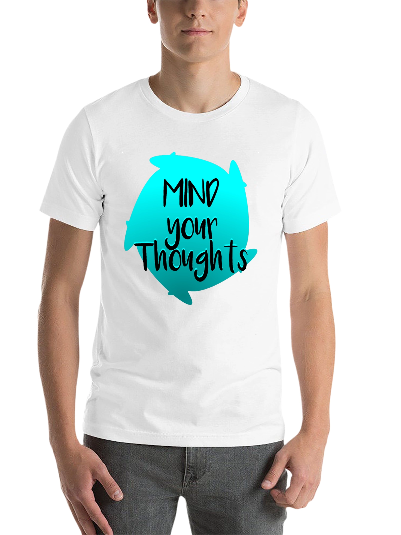 Black Mind Your Thoughts Graphic T-Shirt - Black view 14