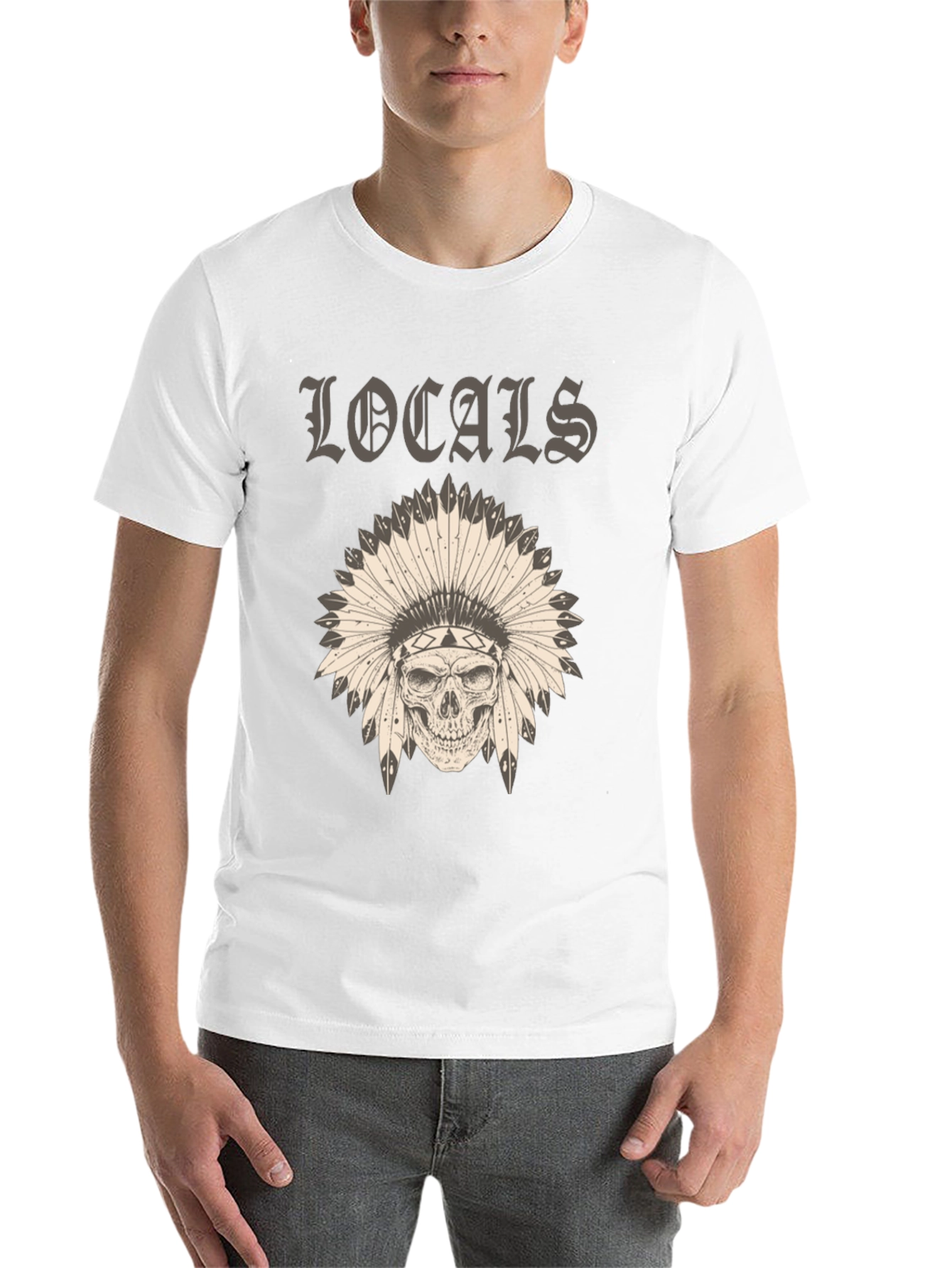 Black Locals Headdress Skull Graphic Tee - Unique Design view 14