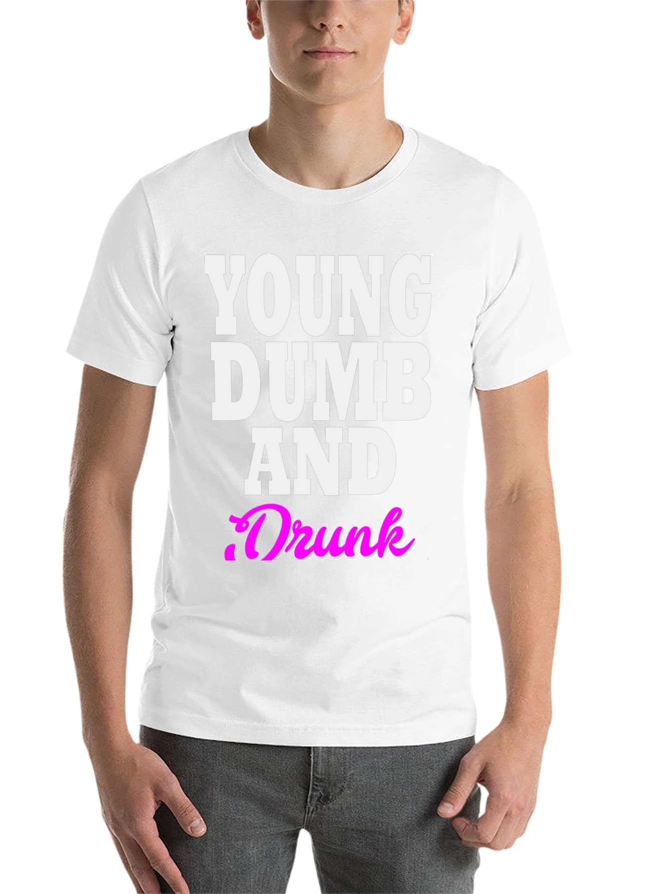 Black Young Dumb And Drunk Graphic Tee view 14