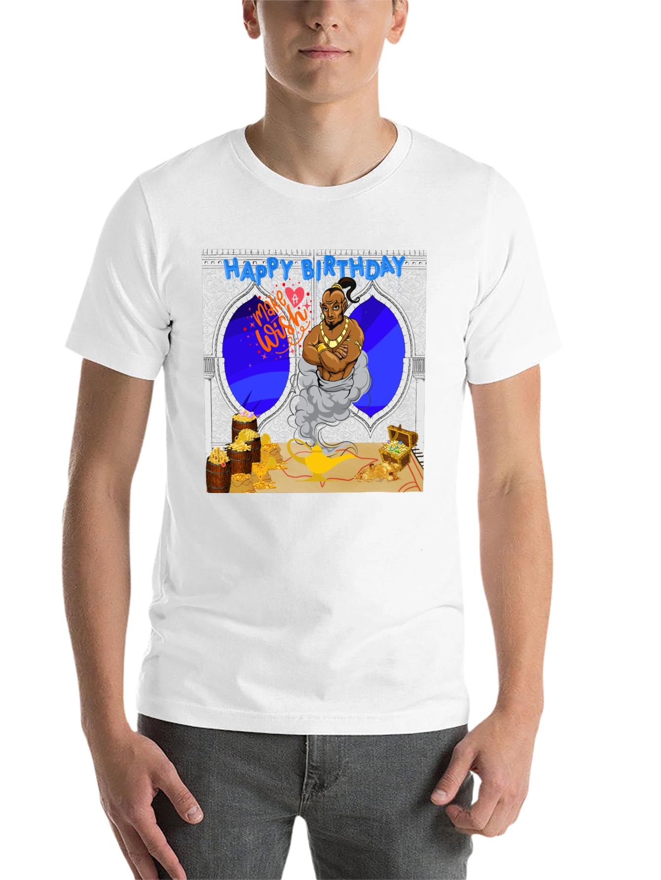 Black Genie Birthday T-Shirt: Make a Wish! view 14