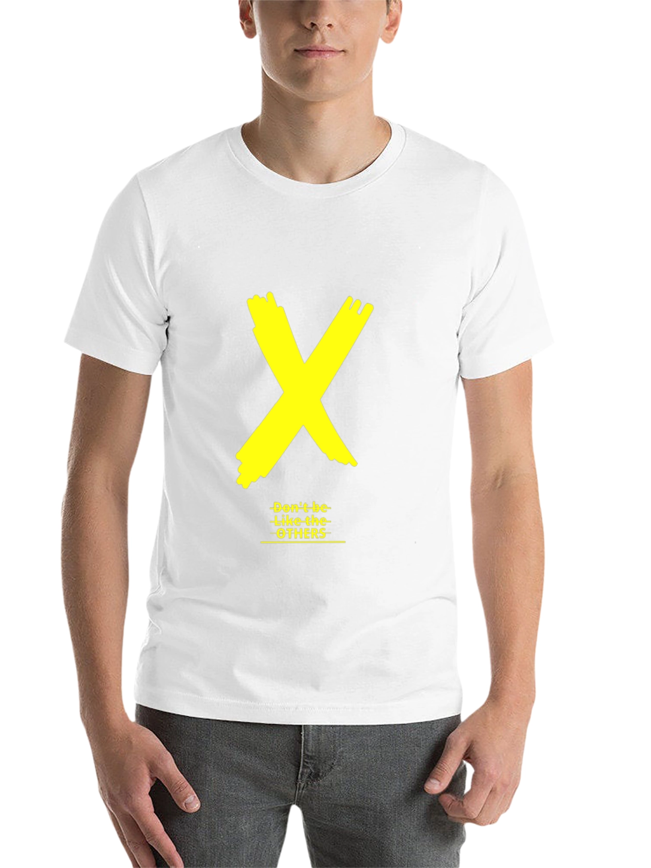Black Bold Yellow X Graphic Black Tee - "Don't be like the OTHERS" view 14