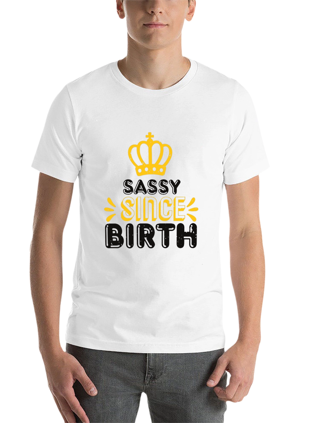 Black Sassy Since Birth Black Graphic Tee view 14