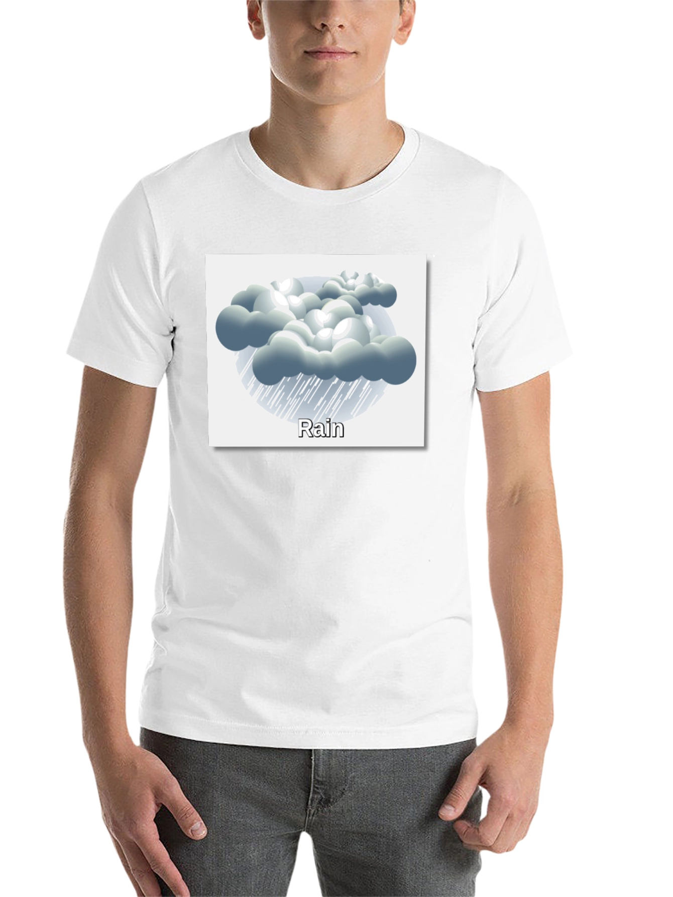 Black Rain Cloud Graphic Tee - Weather Theme Shirt view 14